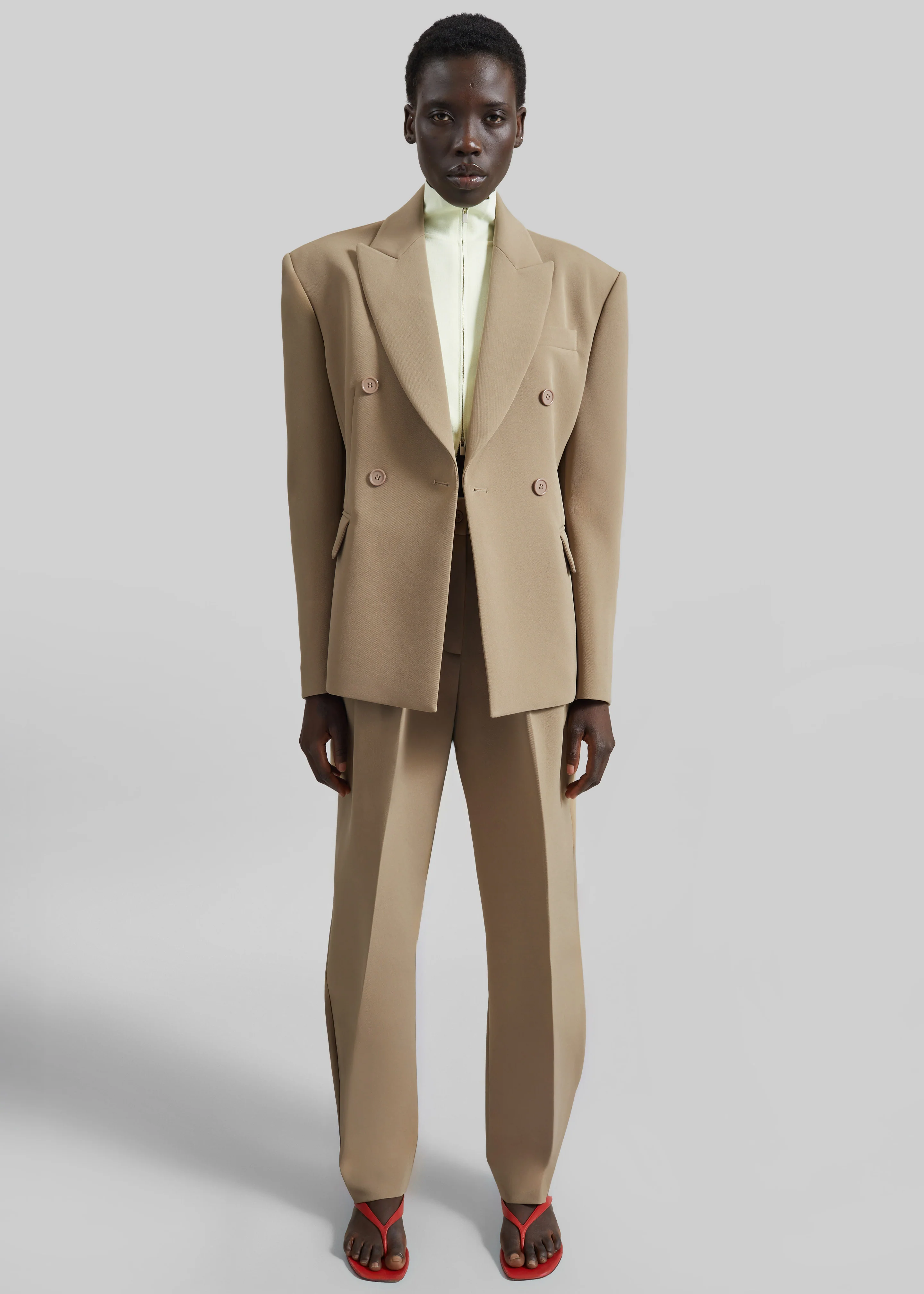 Doyer Pleated Trousers - Beige - Image 3