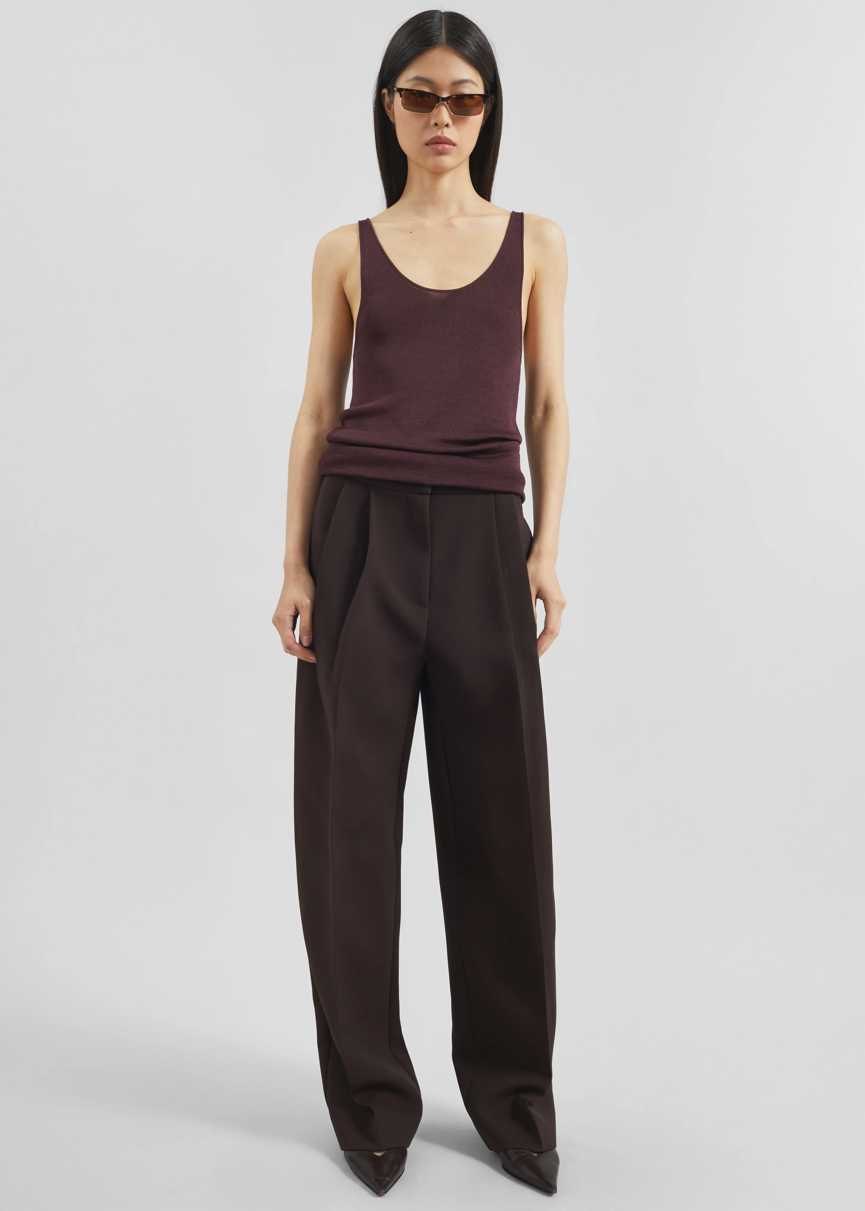Doyer Pleated Trousers - Brown - Image 7