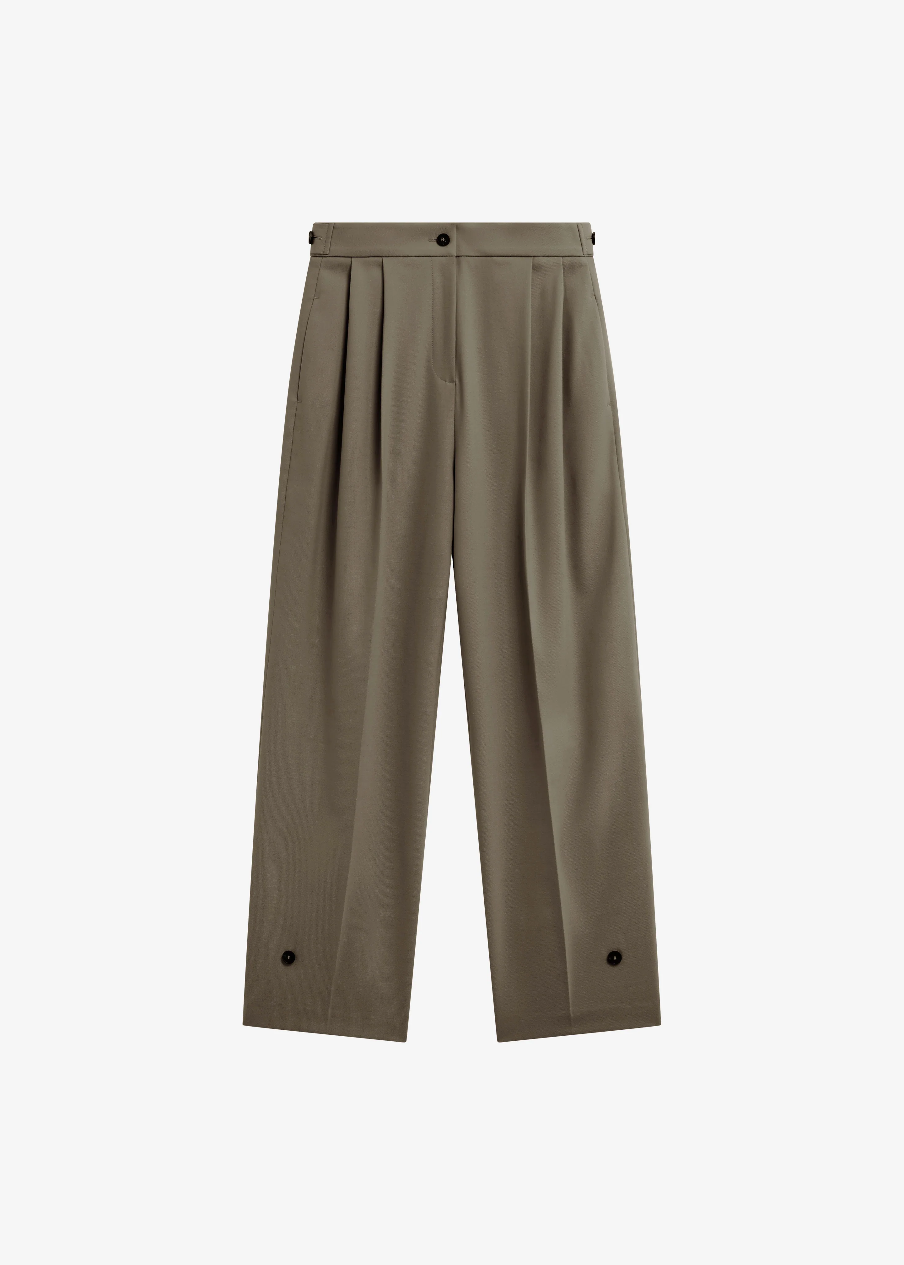 Doyer Pleated Trousers - Moss Green - Image 8