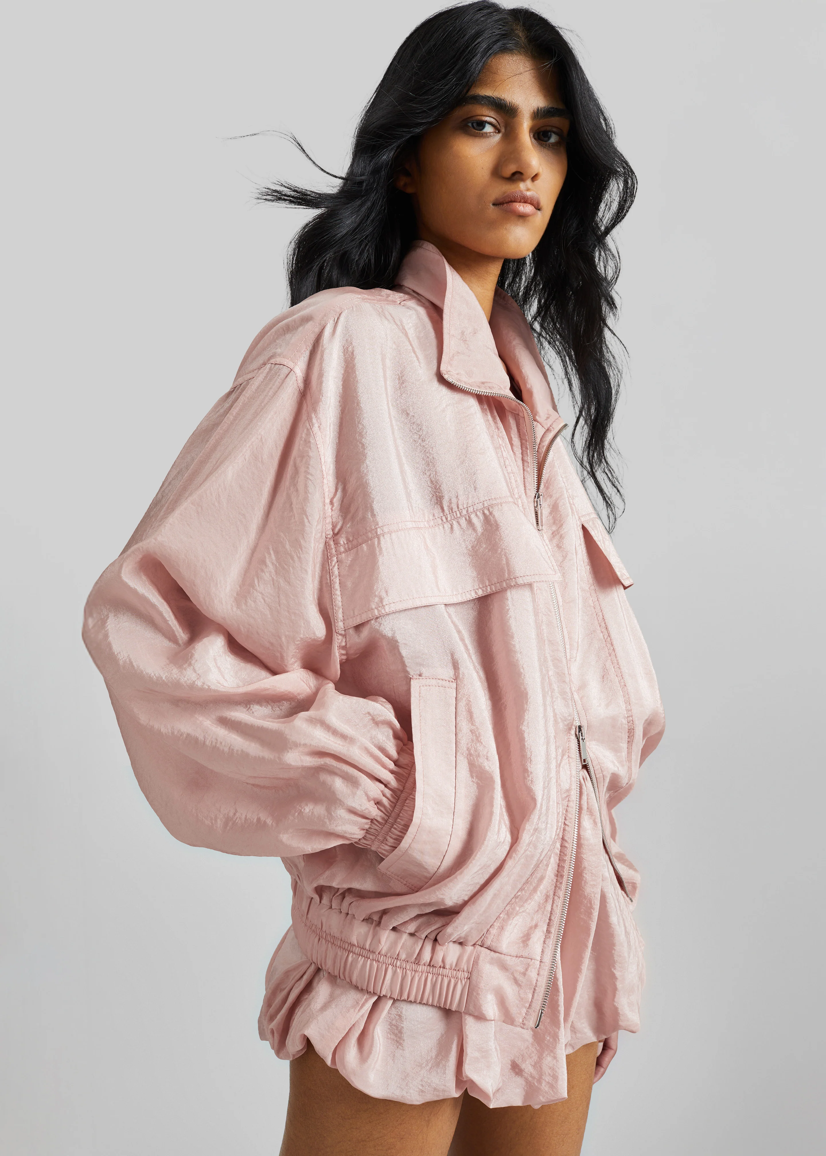 Drea Sheer Bomber Jacket - Faded Pink - Image 2