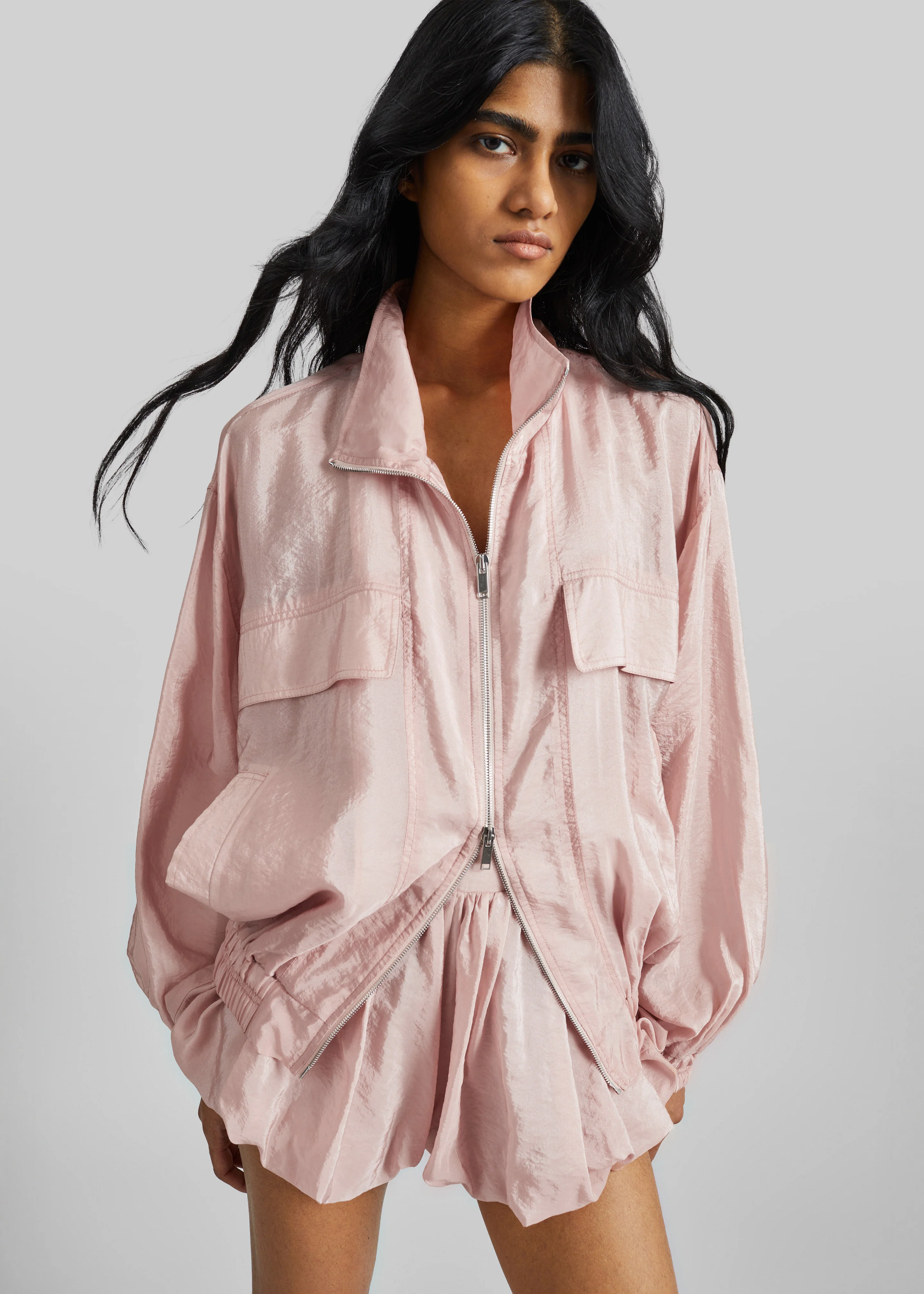 Drea Sheer Bomber Jacket - Faded Pink - Image 5
