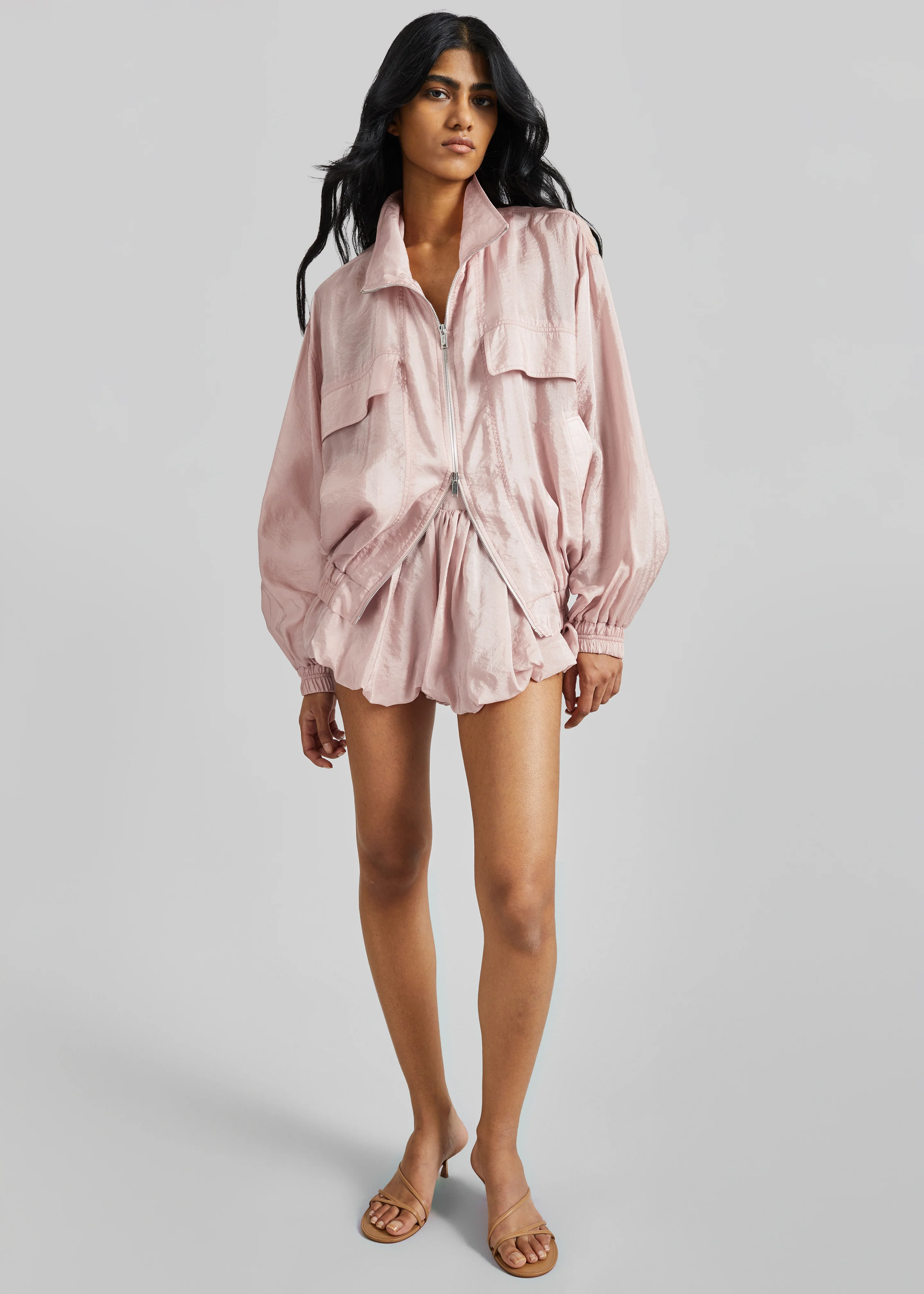 Drea Sheer Bomber Jacket - Faded Pink - Image 6