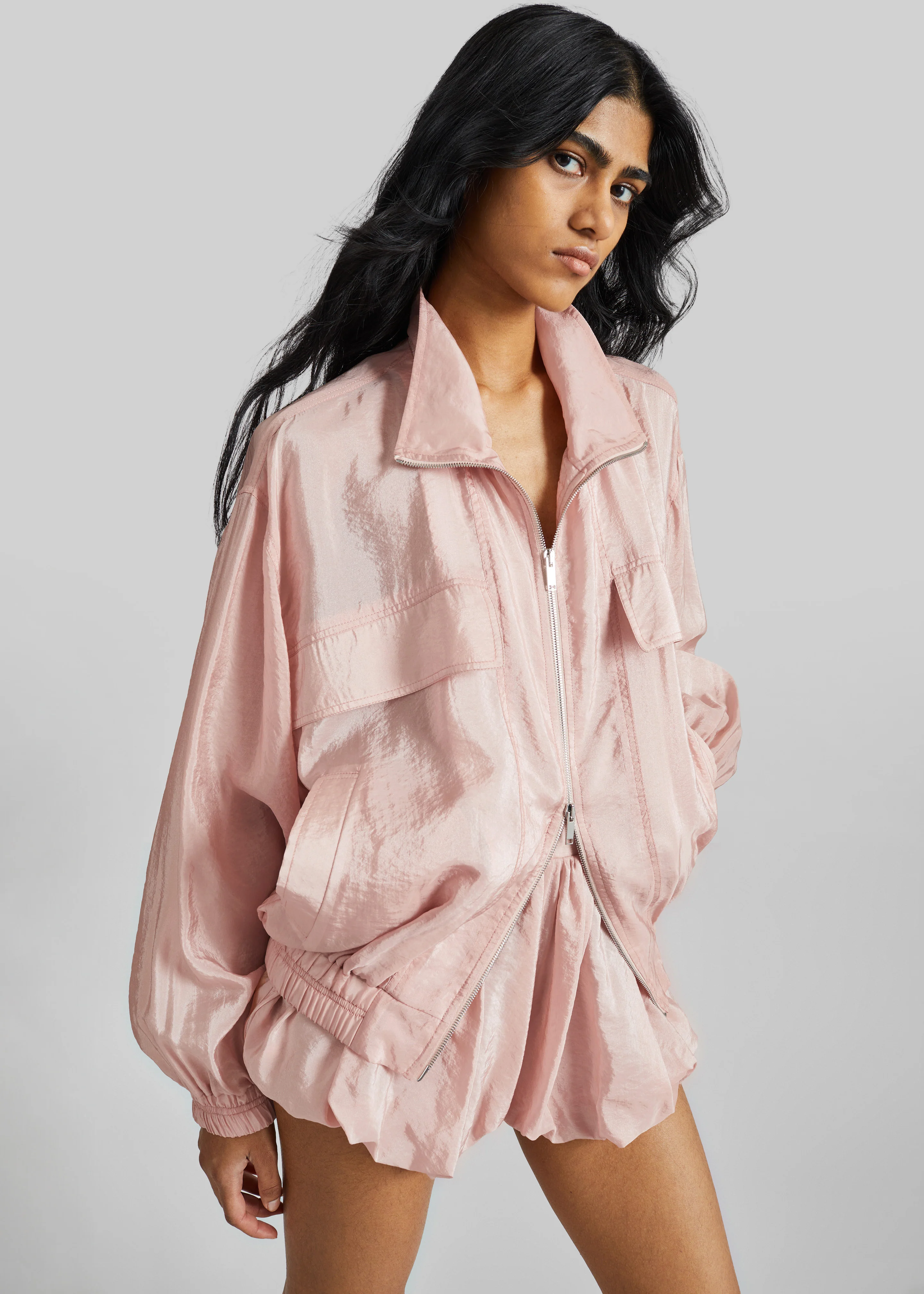 Drea Sheer Bomber Jacket - Faded Pink - Image 7