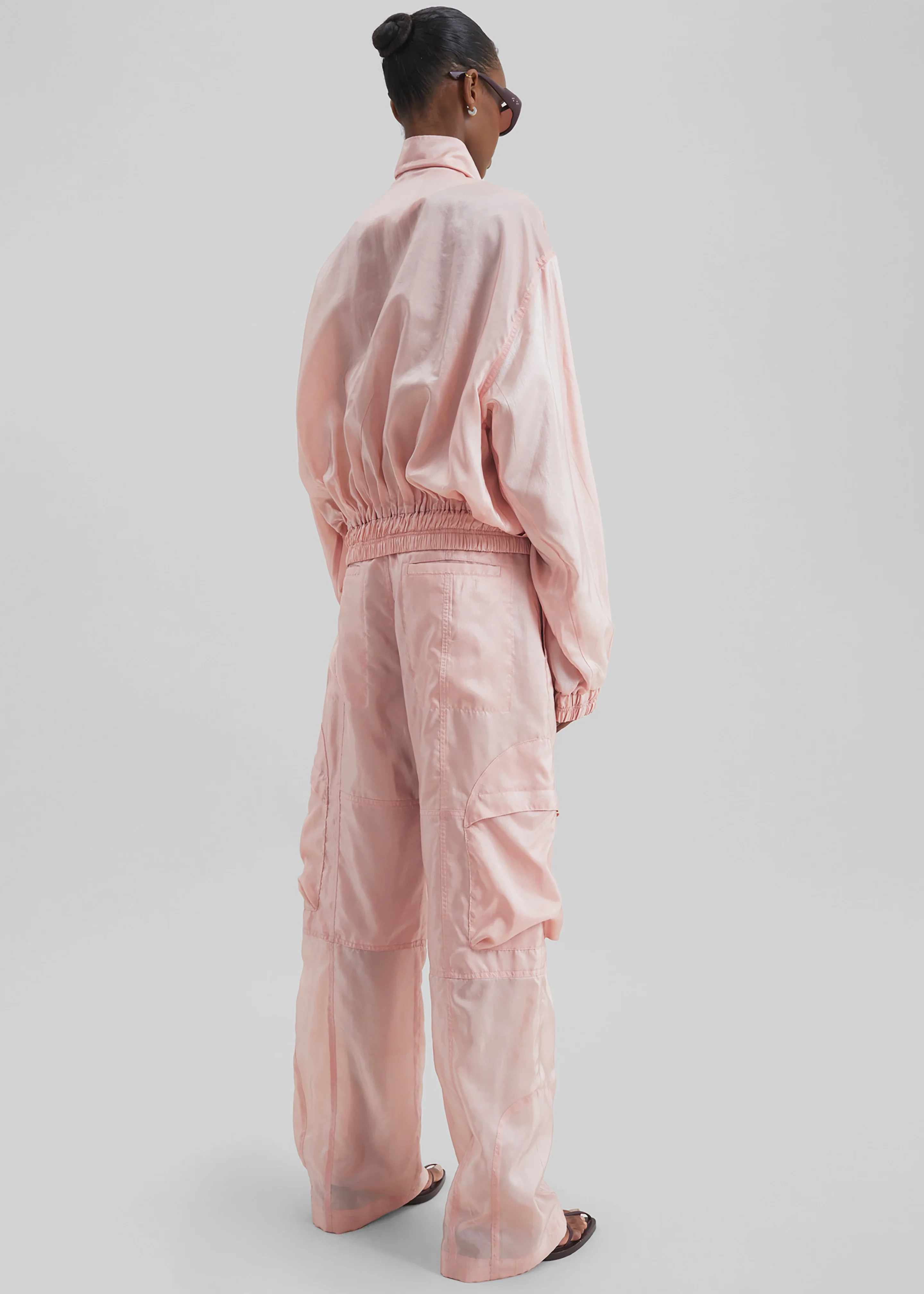 Drea Sheer Bomber Jacket - Faded Pink - Image 9