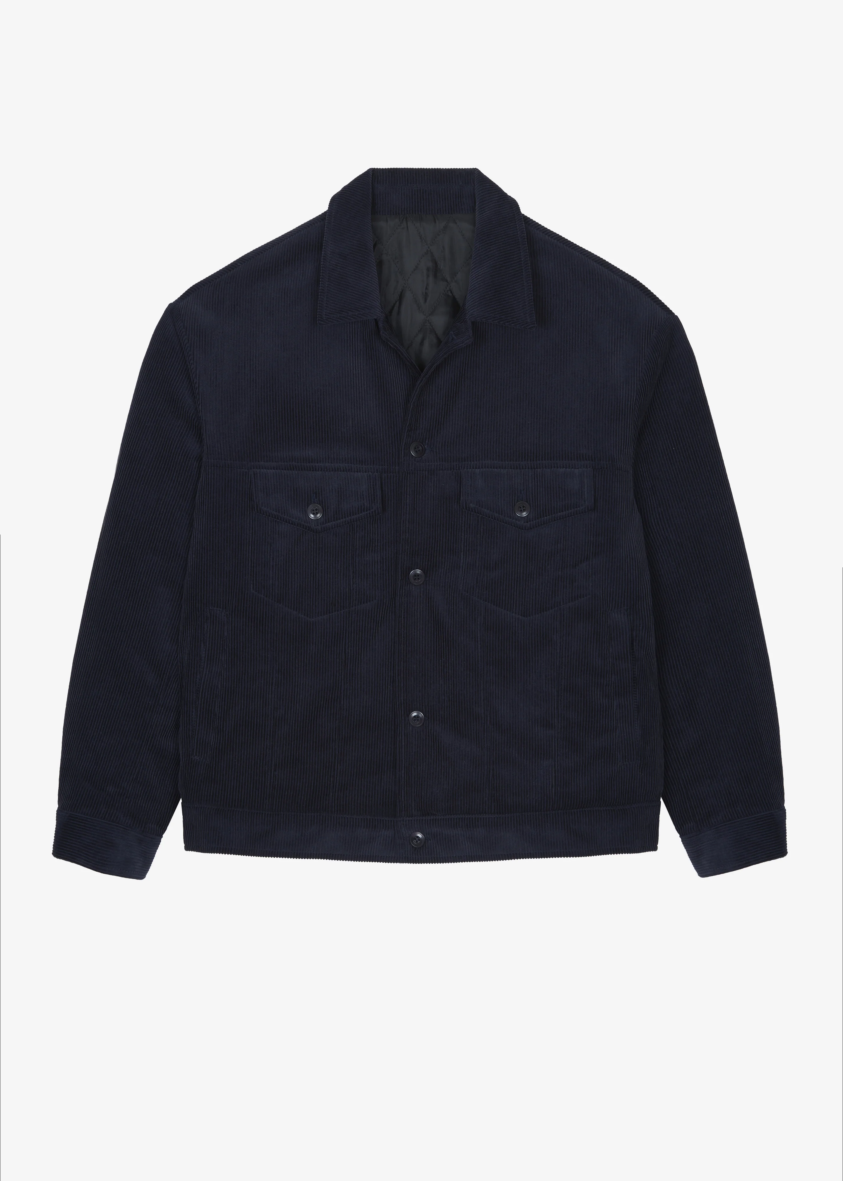 Dresden Quilted Corduroy Jacket - Navy - Image 8