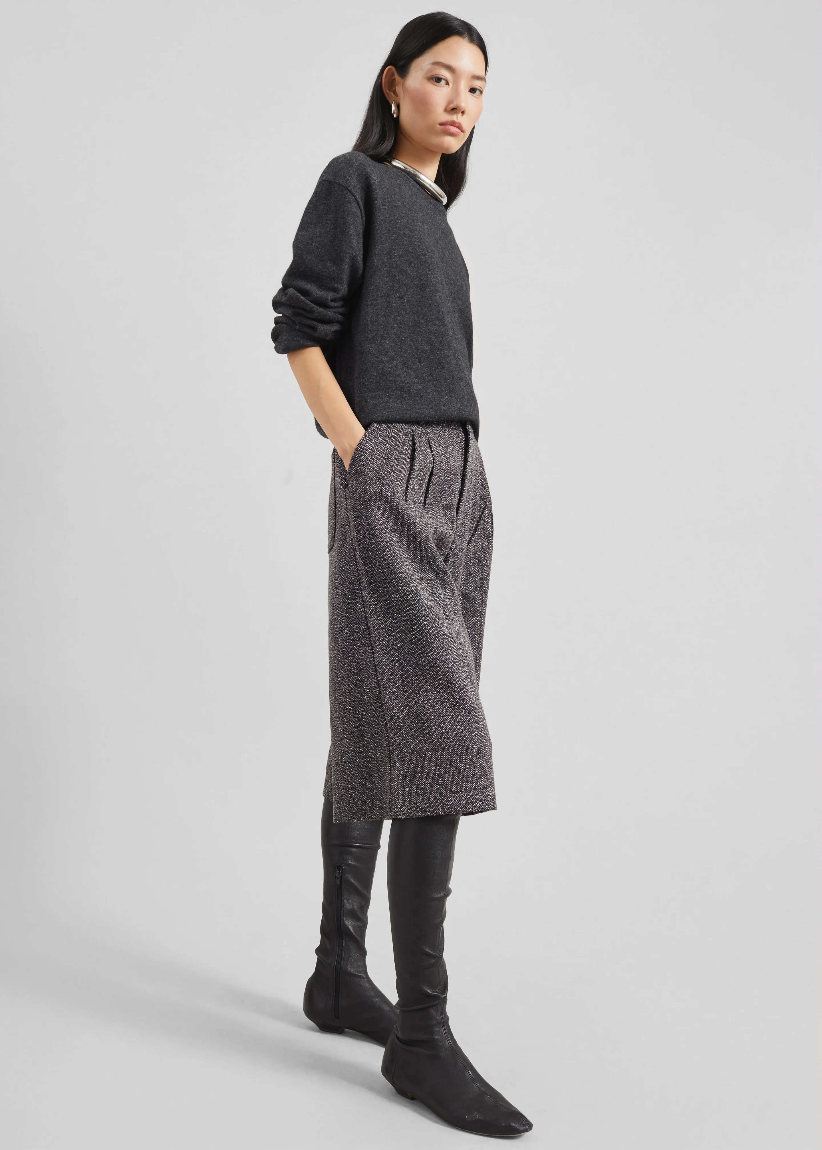 Dunley Bermuda Shorts - Charcoal Melange - Image 7