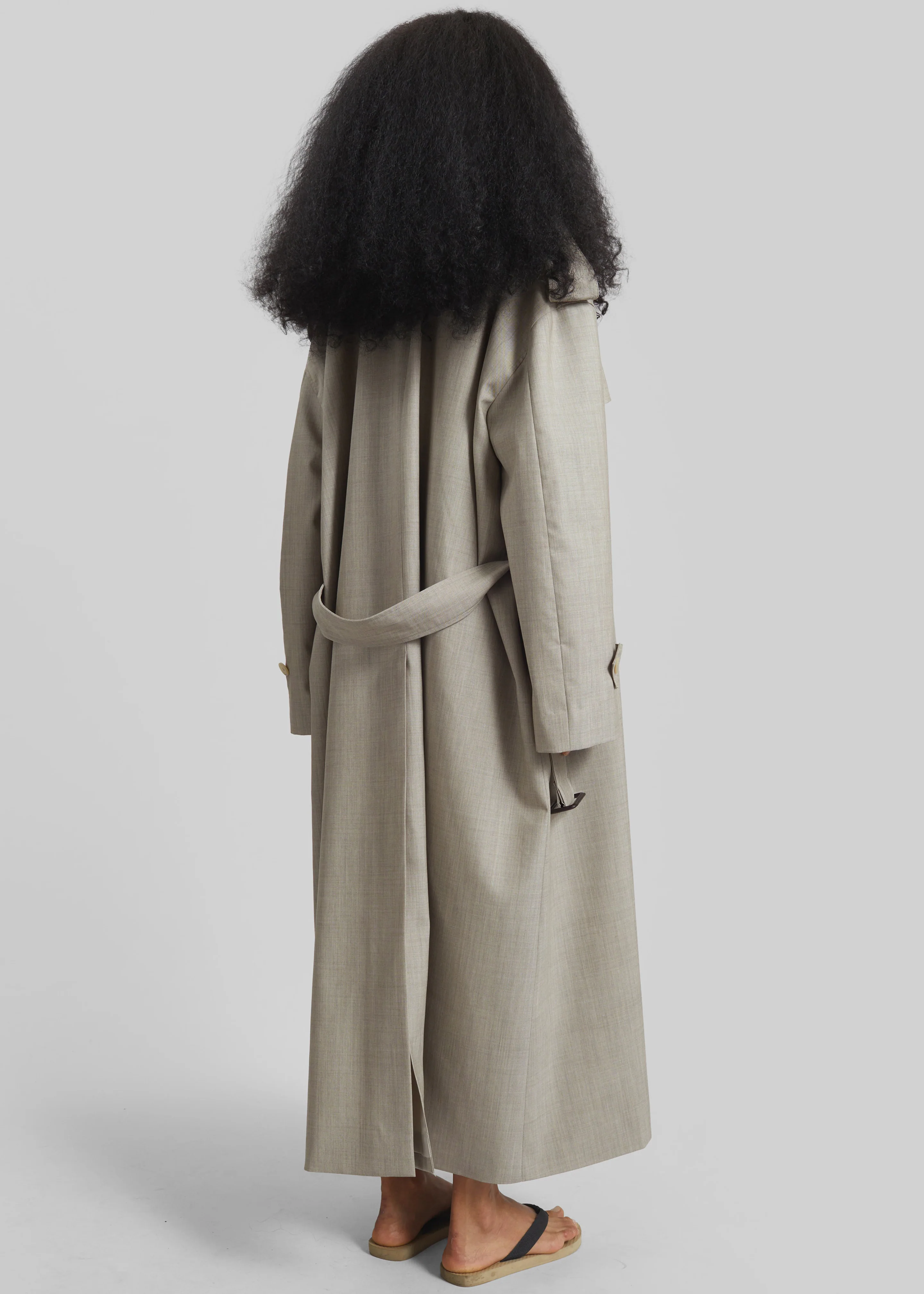Dursley Oversized Trench Coat - Beige Melange - Image 9