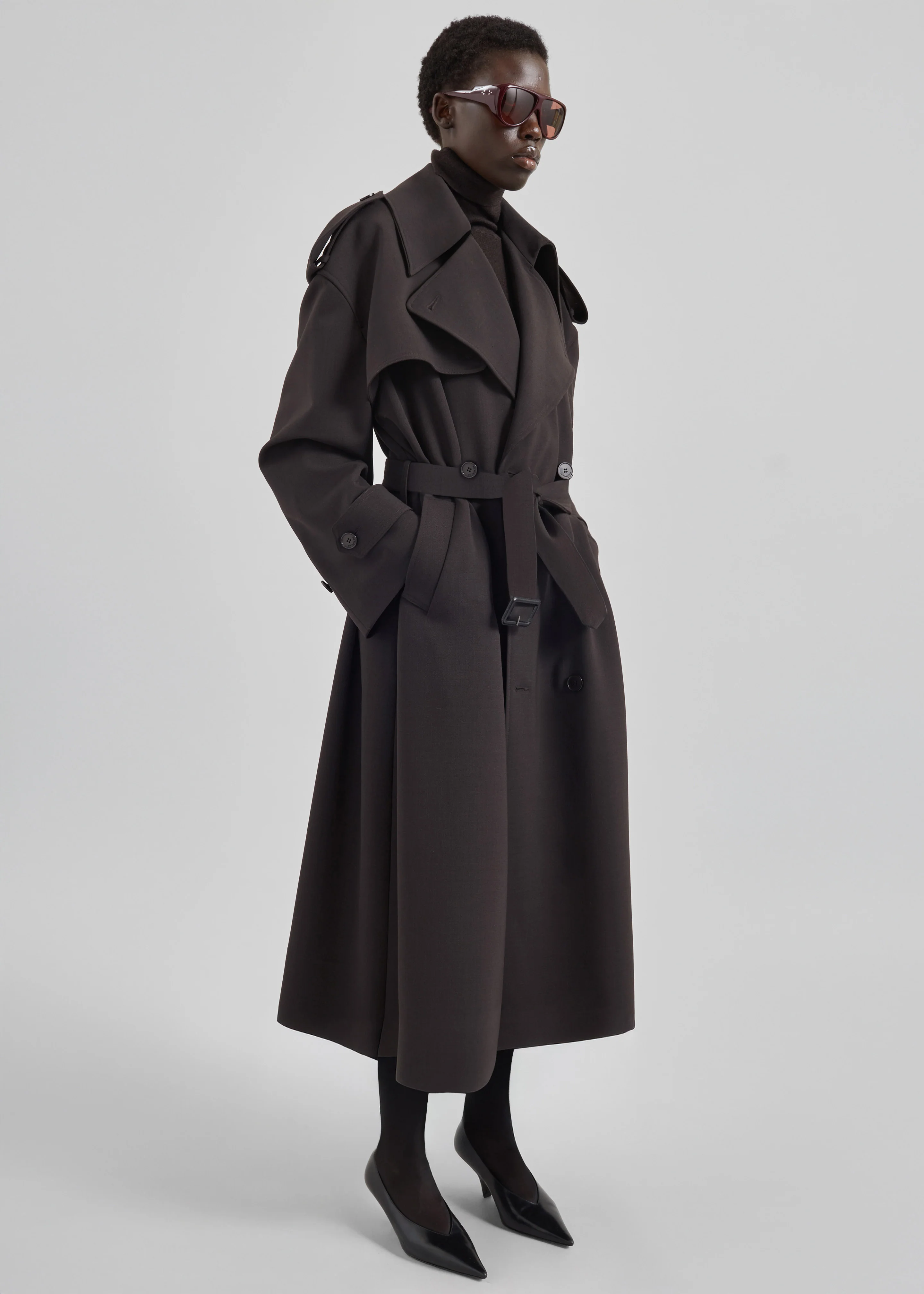 Dursley Tailored Trench Coat - Brown - Image 6