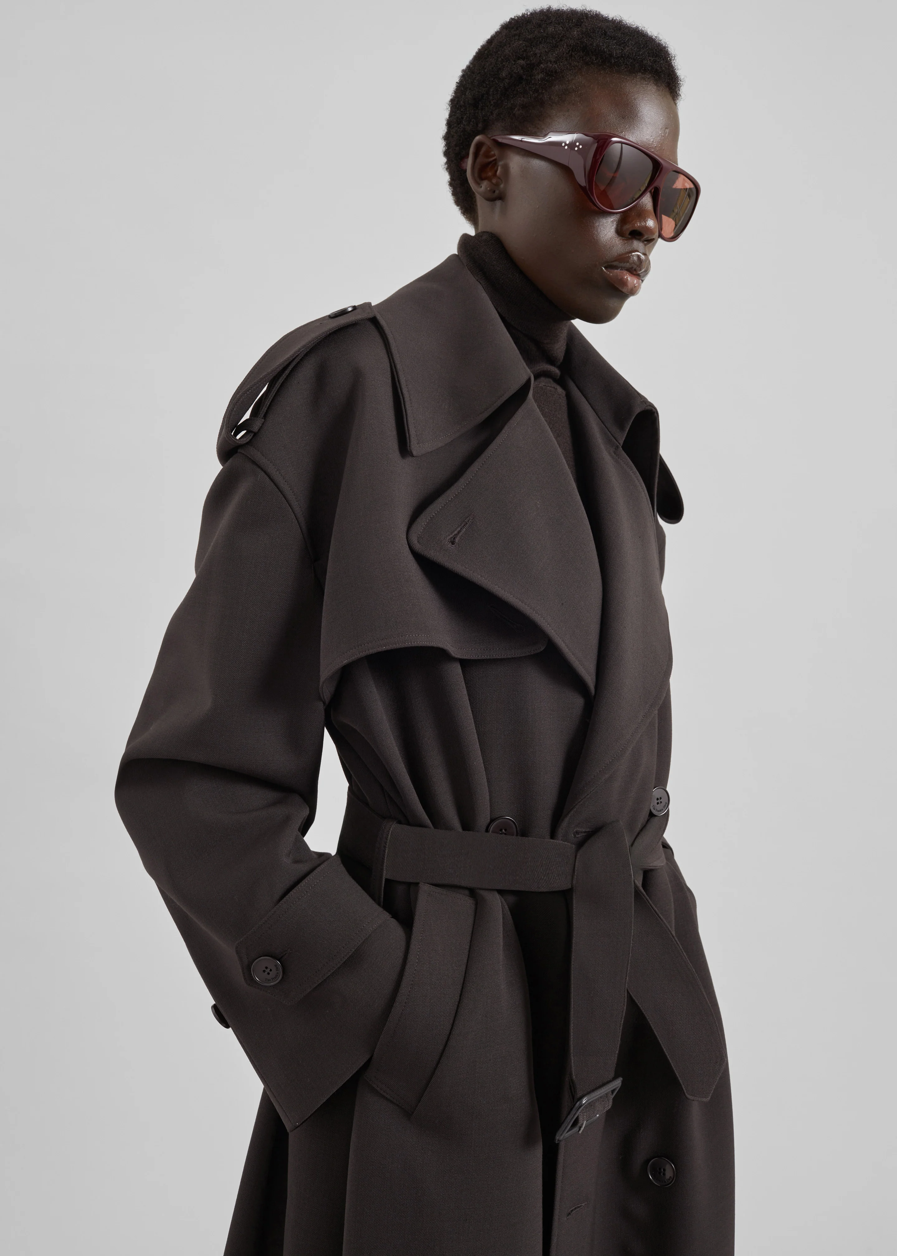Dursley Tailored Trench Coat - Brown - Image 8