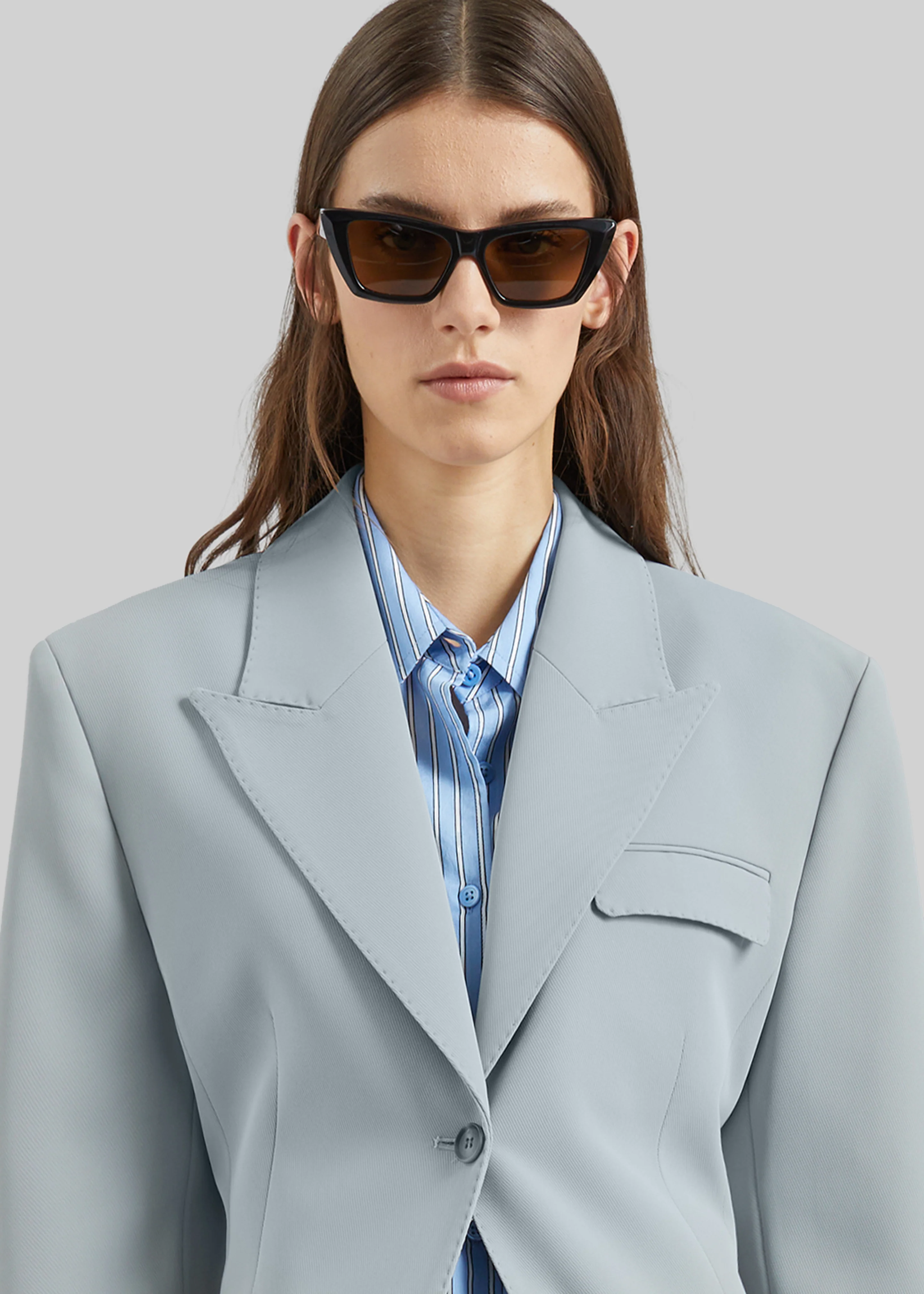 Duved Cinched Blazer - Slate Grey - Image 5