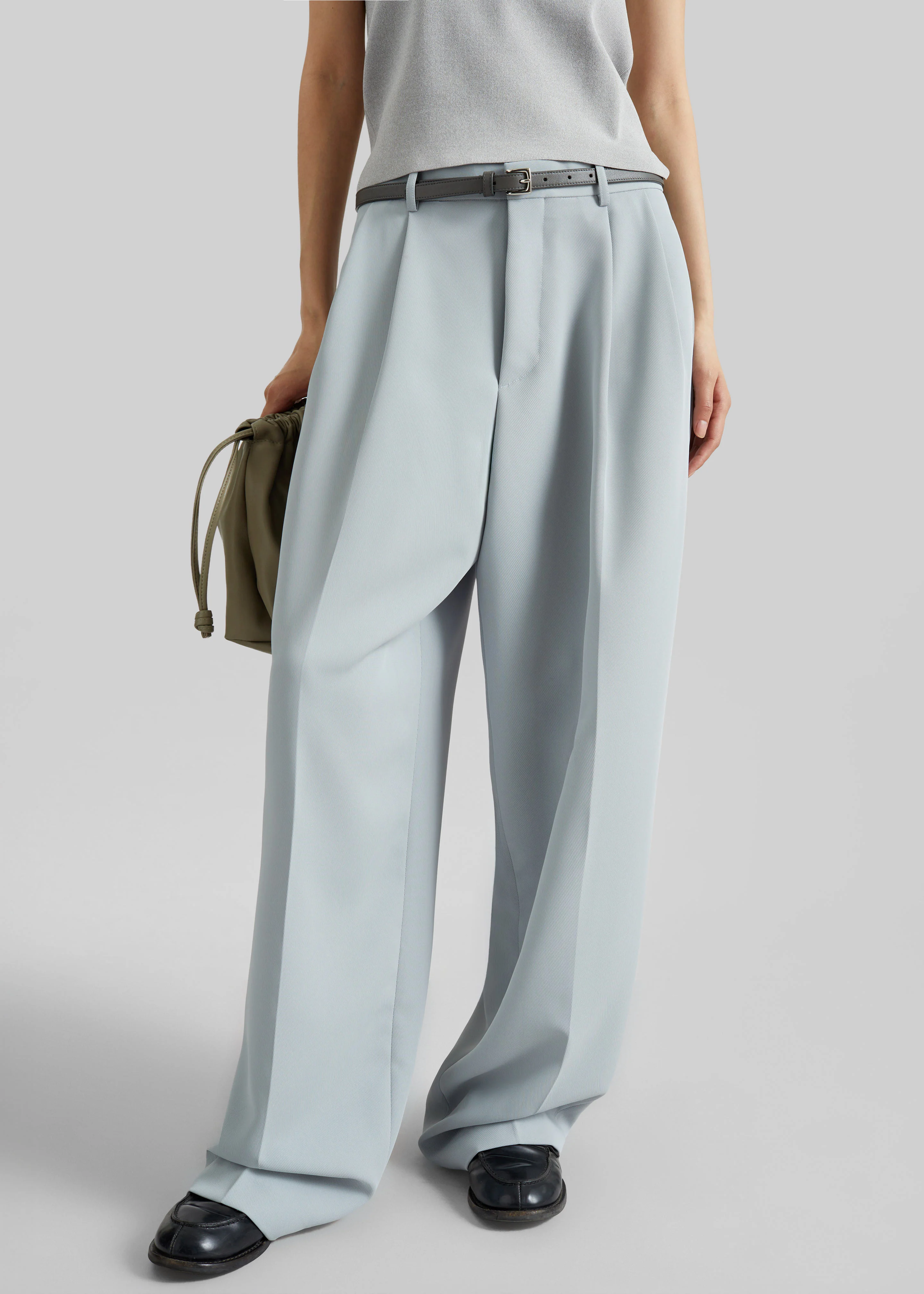 Duved Pleated Trousers - Slate Grey - Image 2
