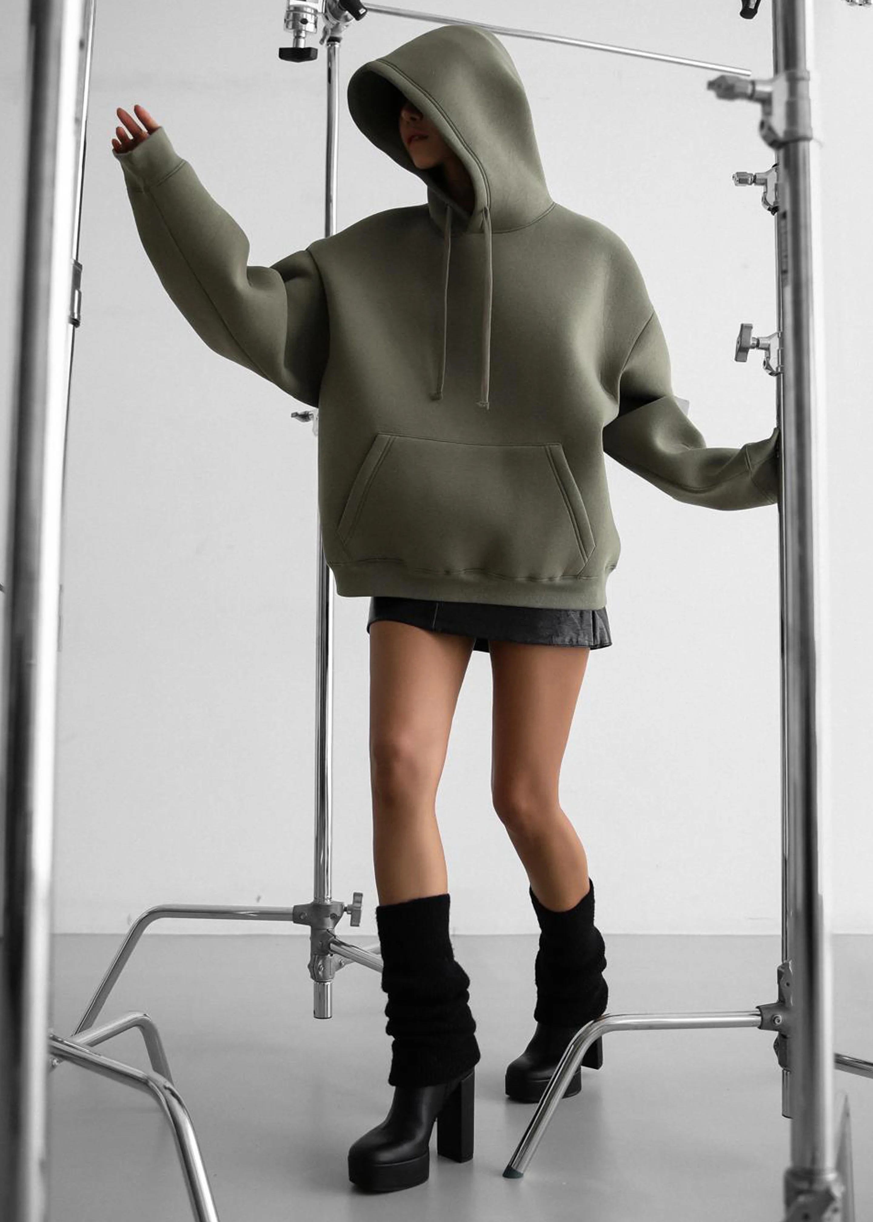 Easton Oversized Hoodie - Khaki - Image 3