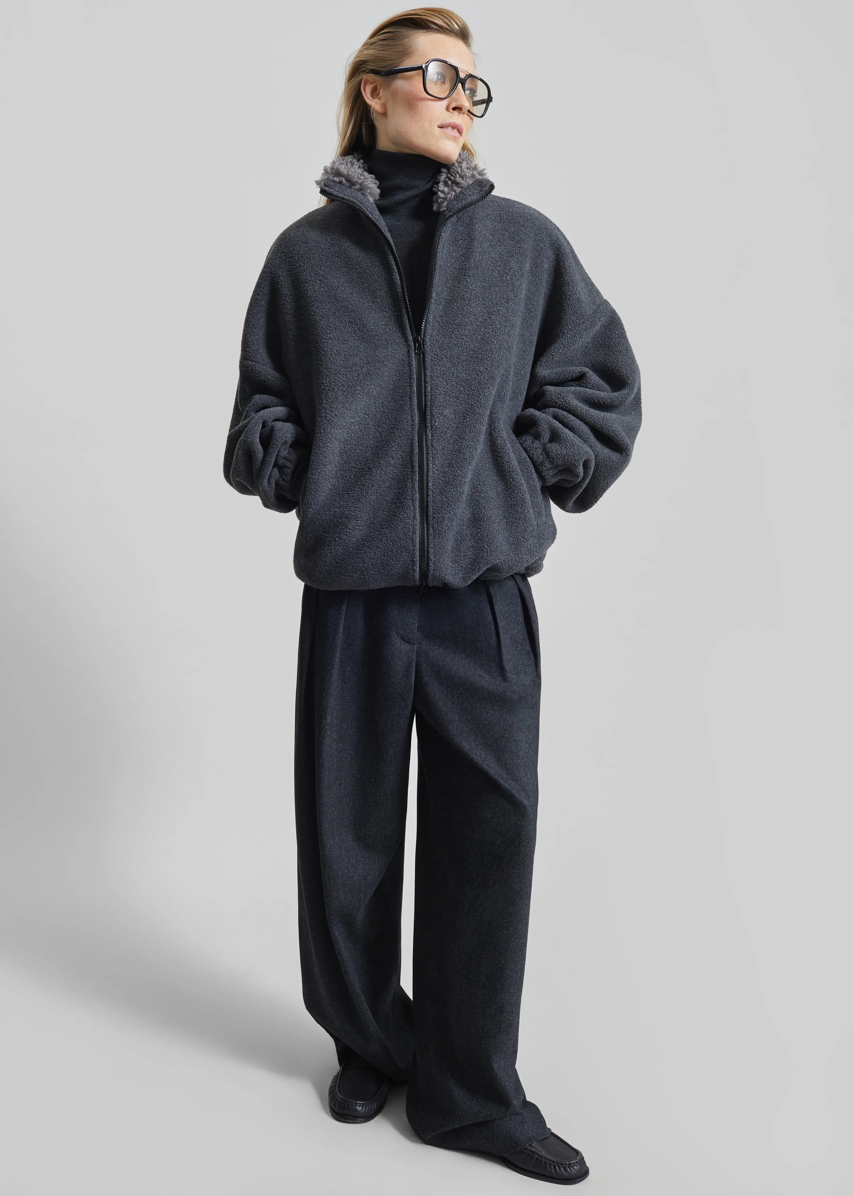 Edane Fleece Jacket - Dark Grey - Image 2