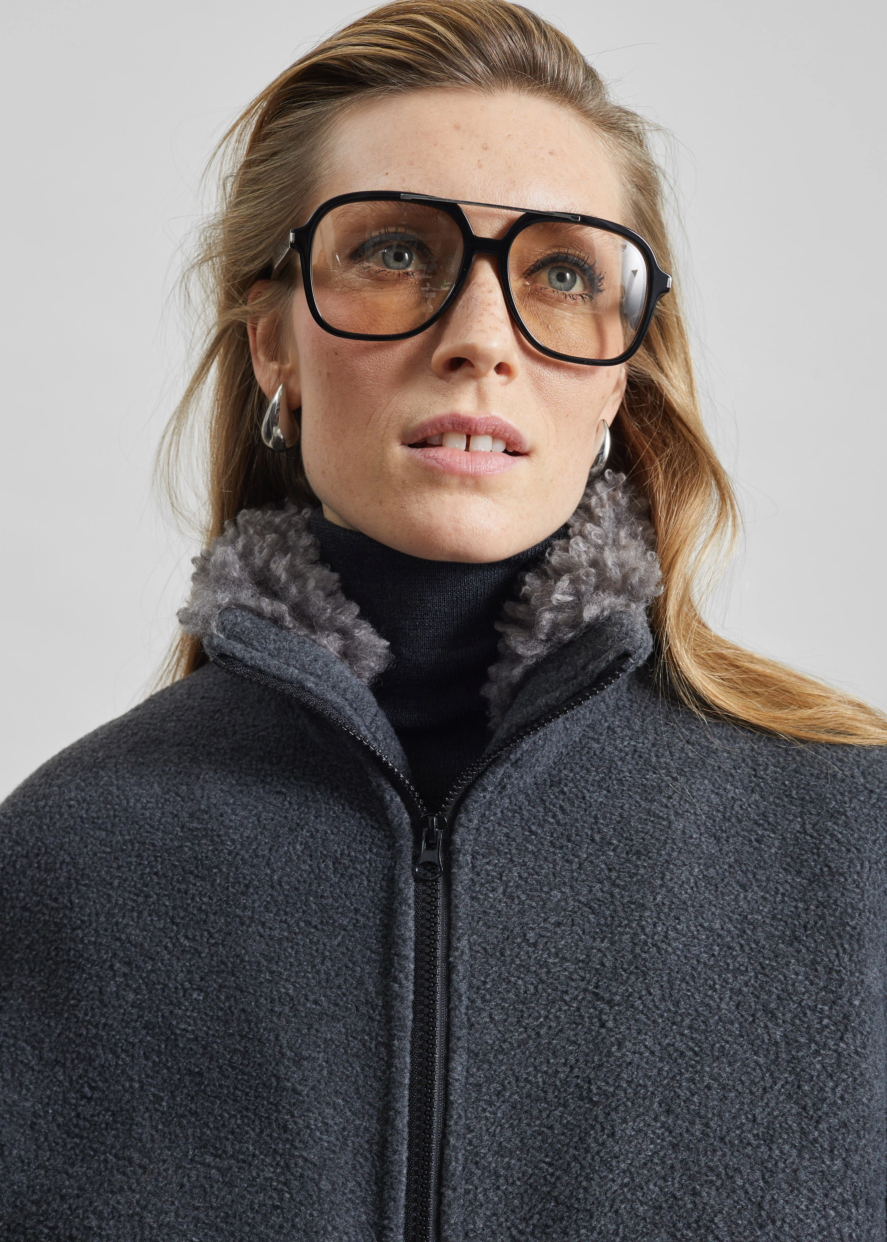 Edane Fleece Jacket - Dark Grey - Image 3