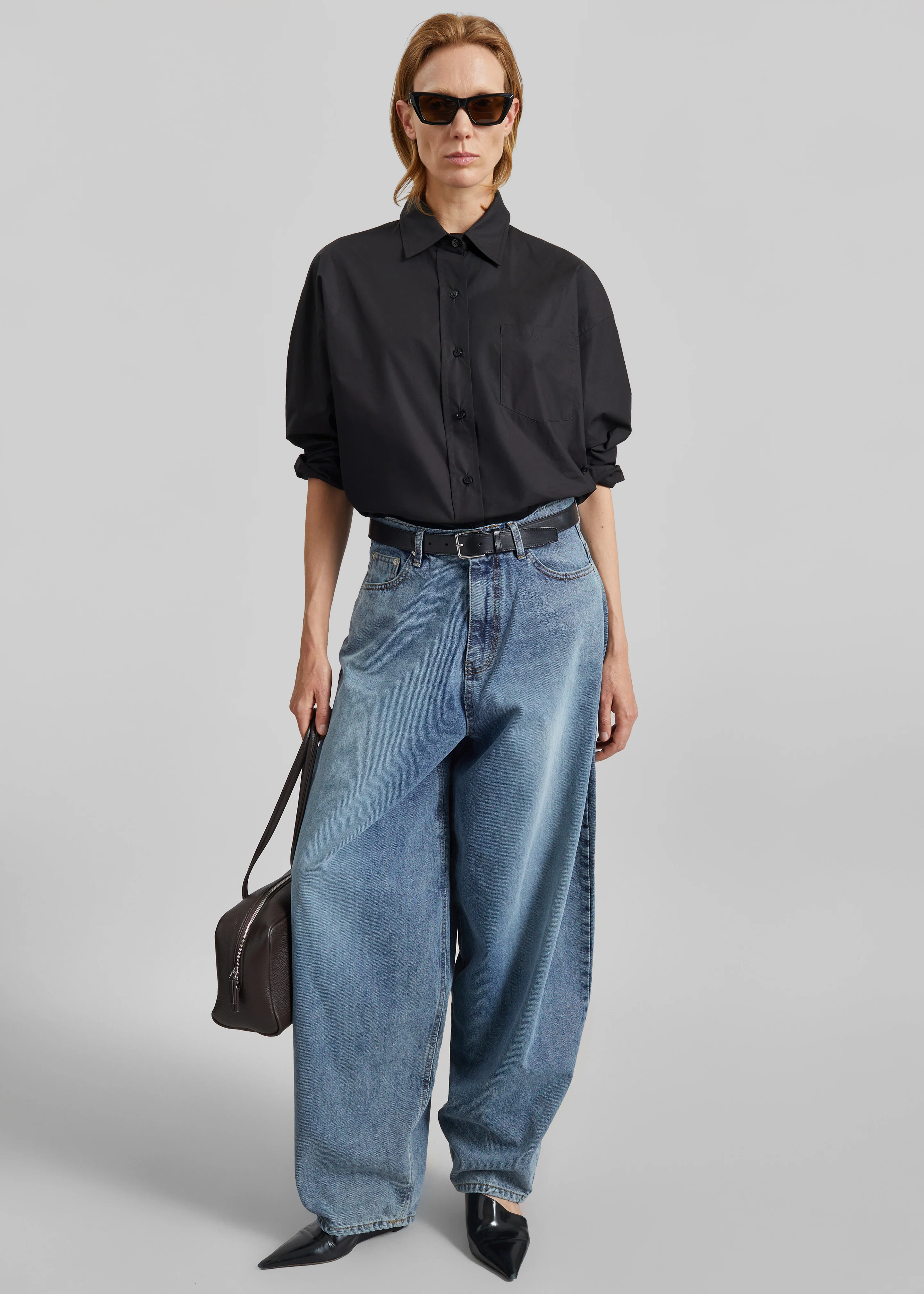 Elga Barrel Leg Jeans - Medium Wash - Image 6