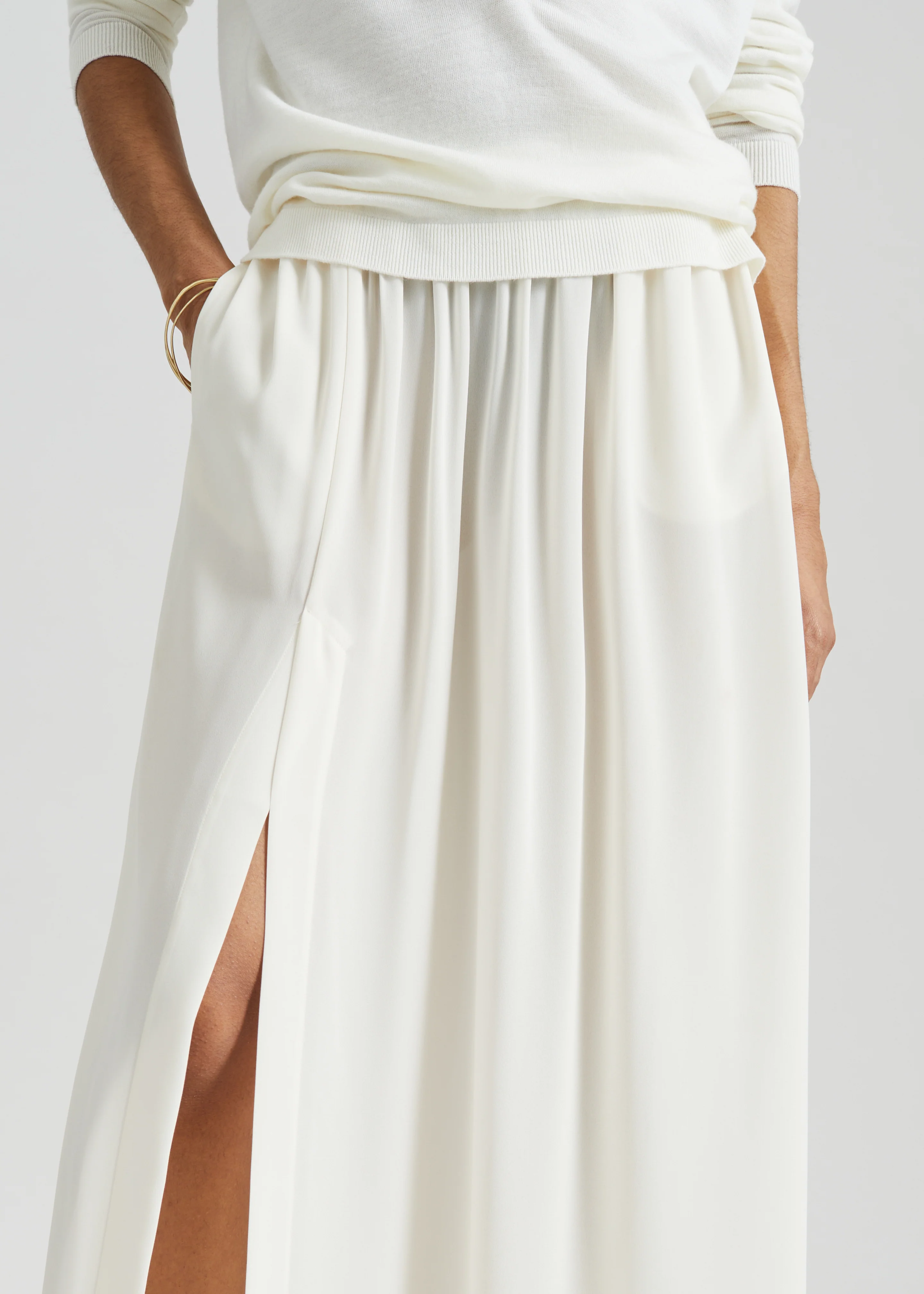 Elie Silk Fluid Maxi Skirt - Ivory - Image 4