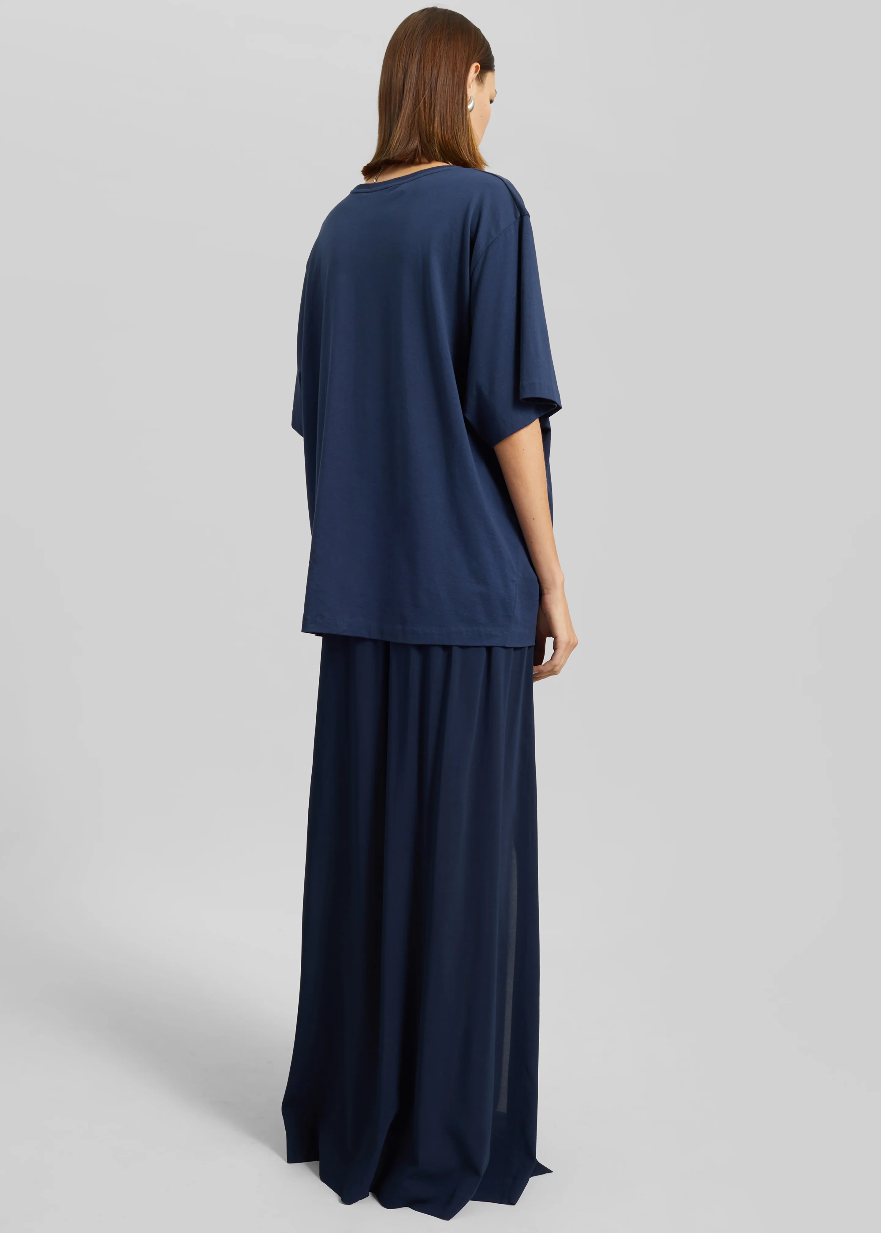 Elie Silk Fluid Maxi Skirt - Navy - Image 7