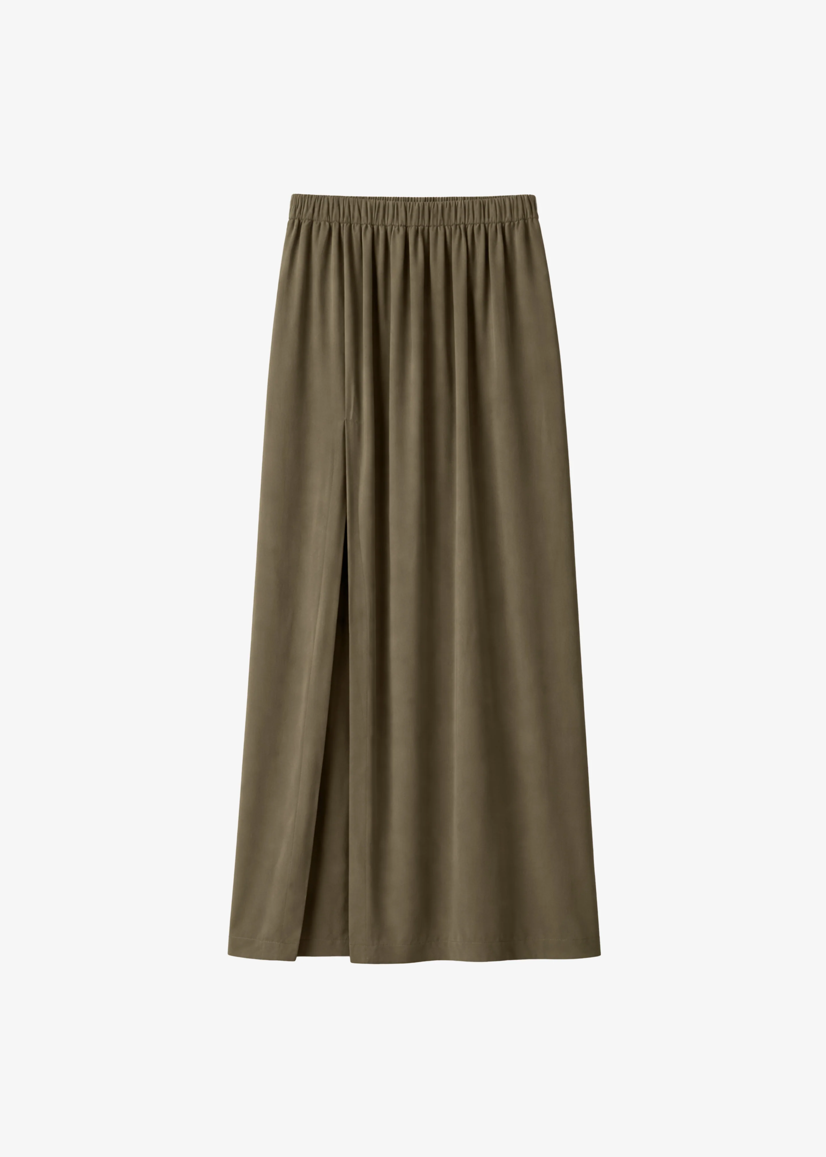 Elie Silk Fluid Maxi Skirt - Olive - Image 7