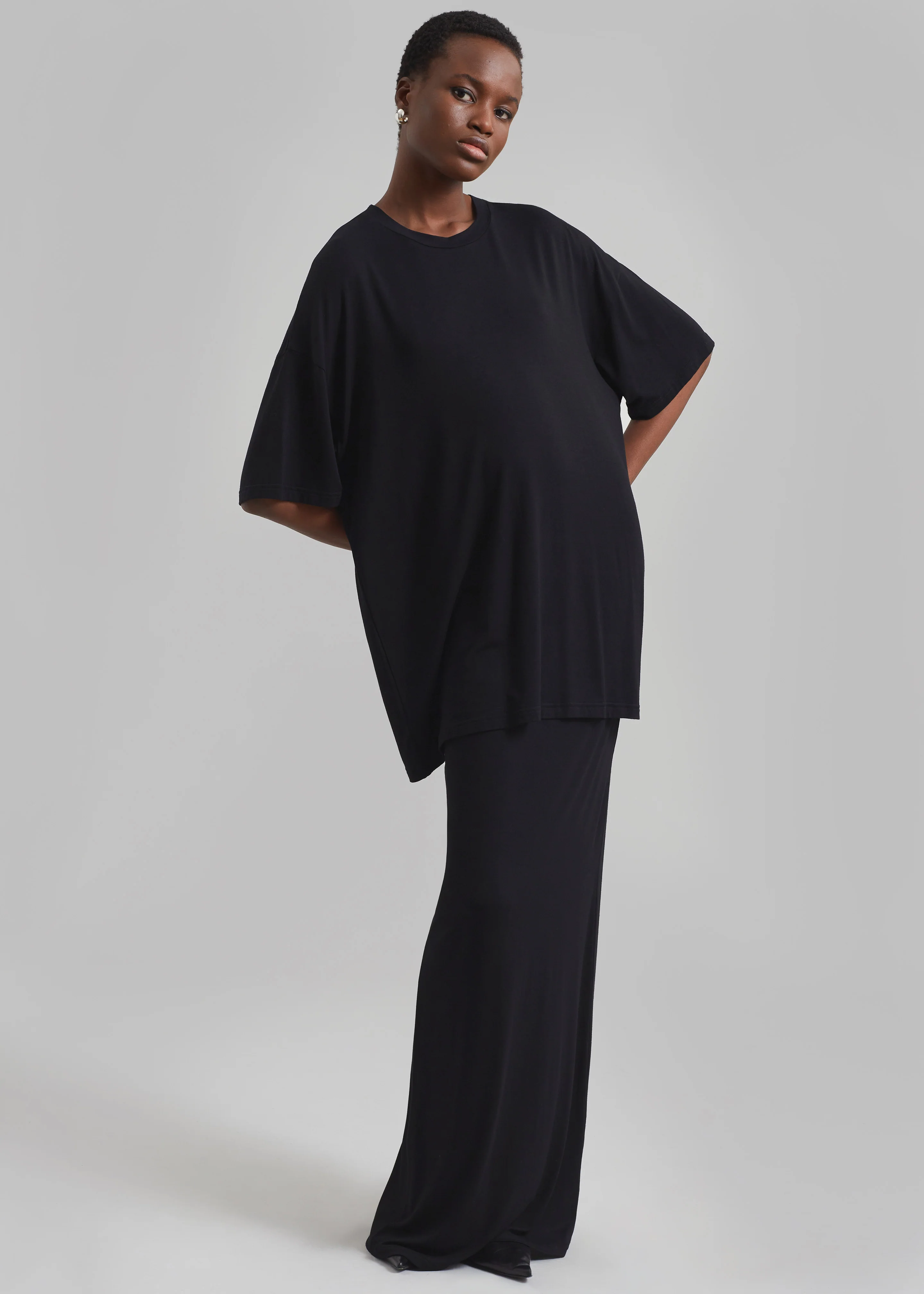 Ella Boxy Tee - Black - Image 2