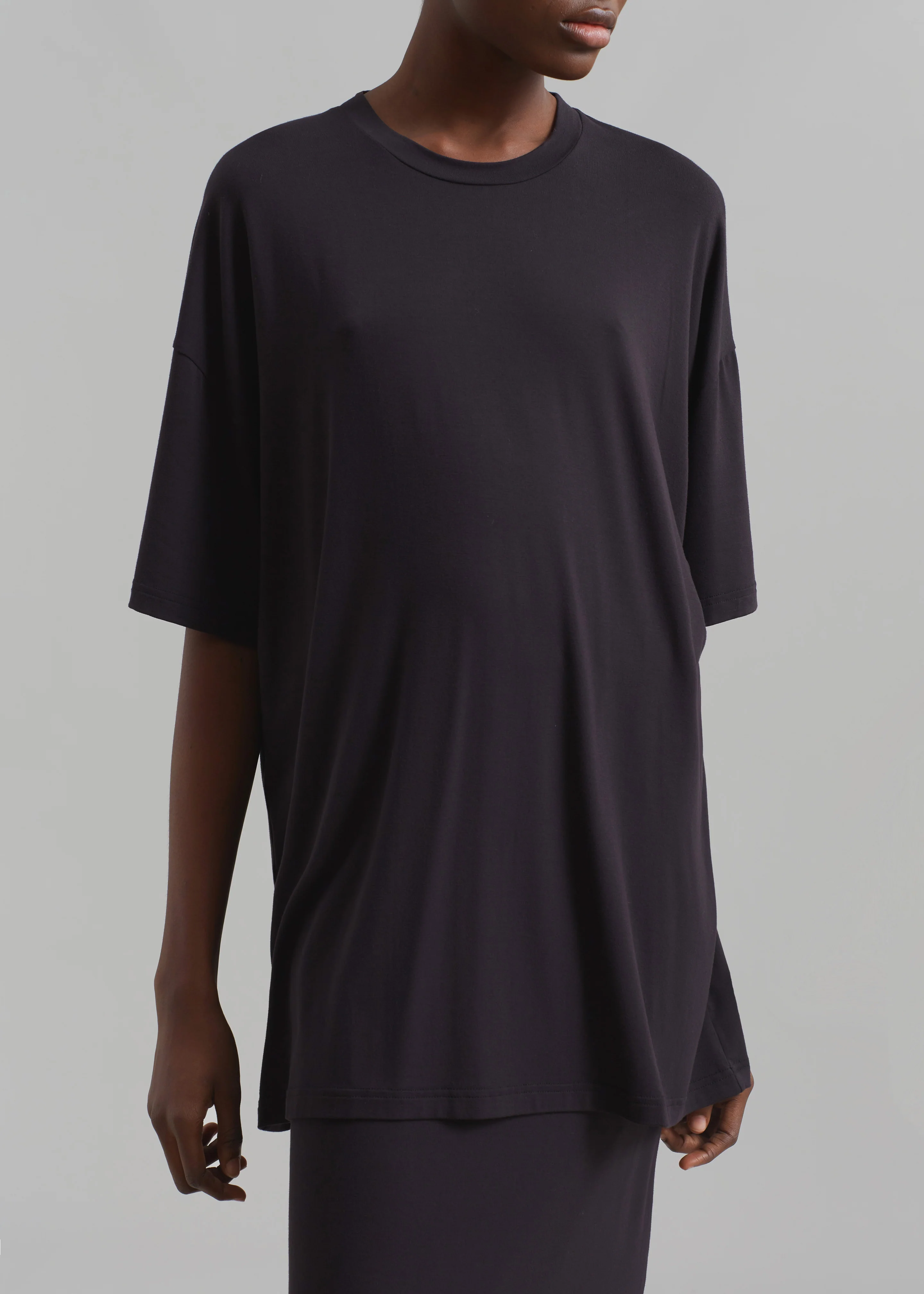 Ella Boxy Tee - Dark Plum - Image 4