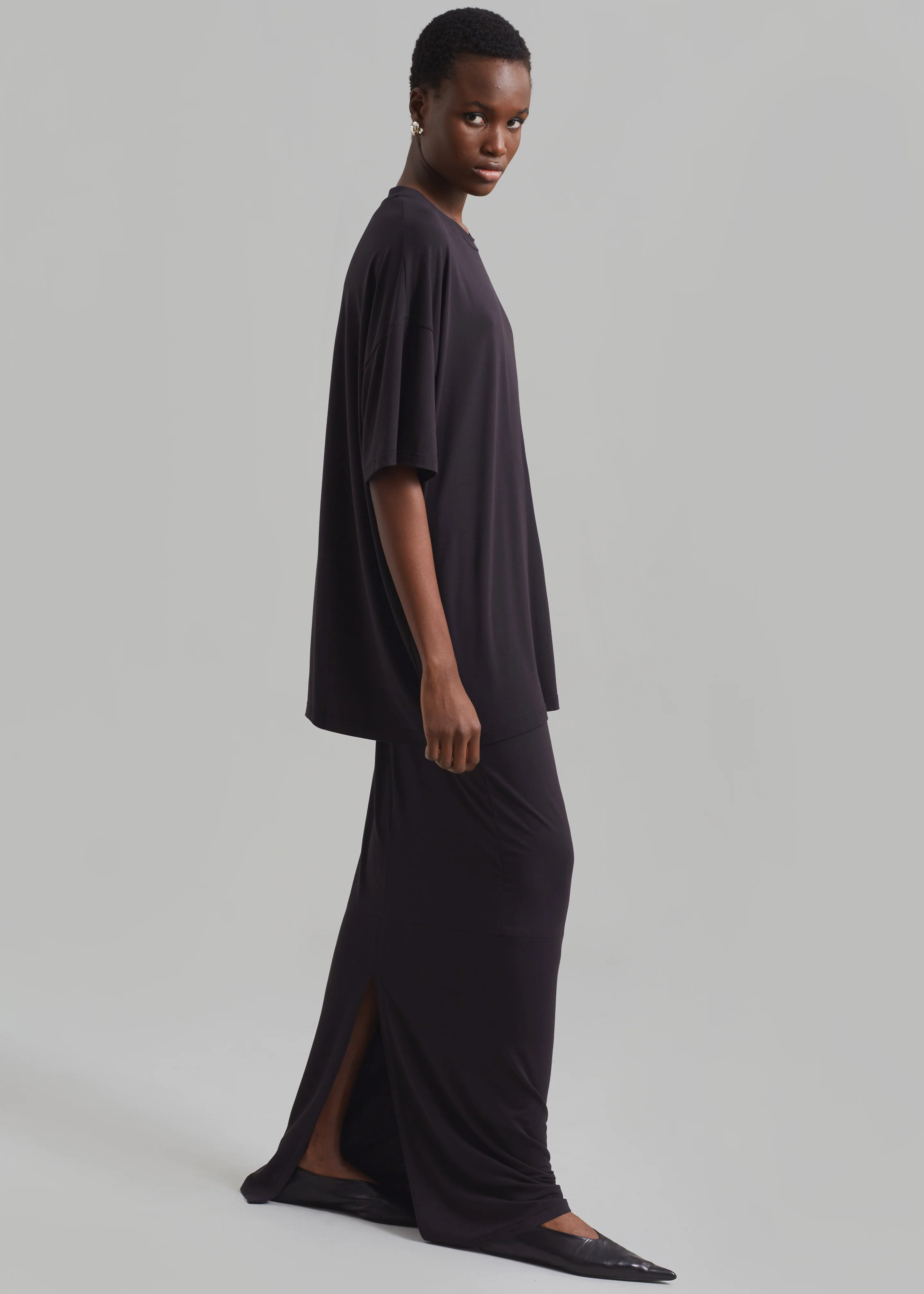 Ella Boxy Tee - Dark Plum - Image 6