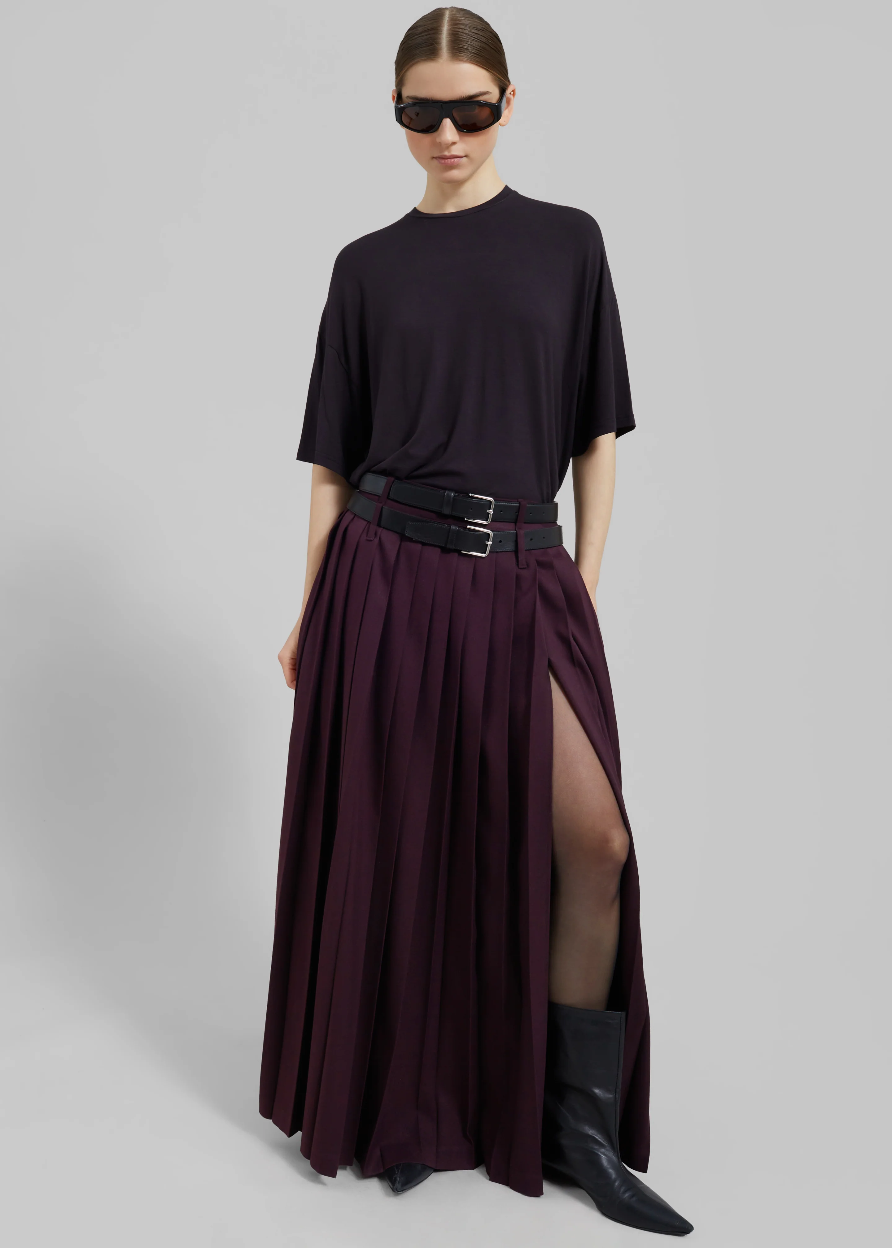 Ella Boxy Tee - Dark Plum - Image 8