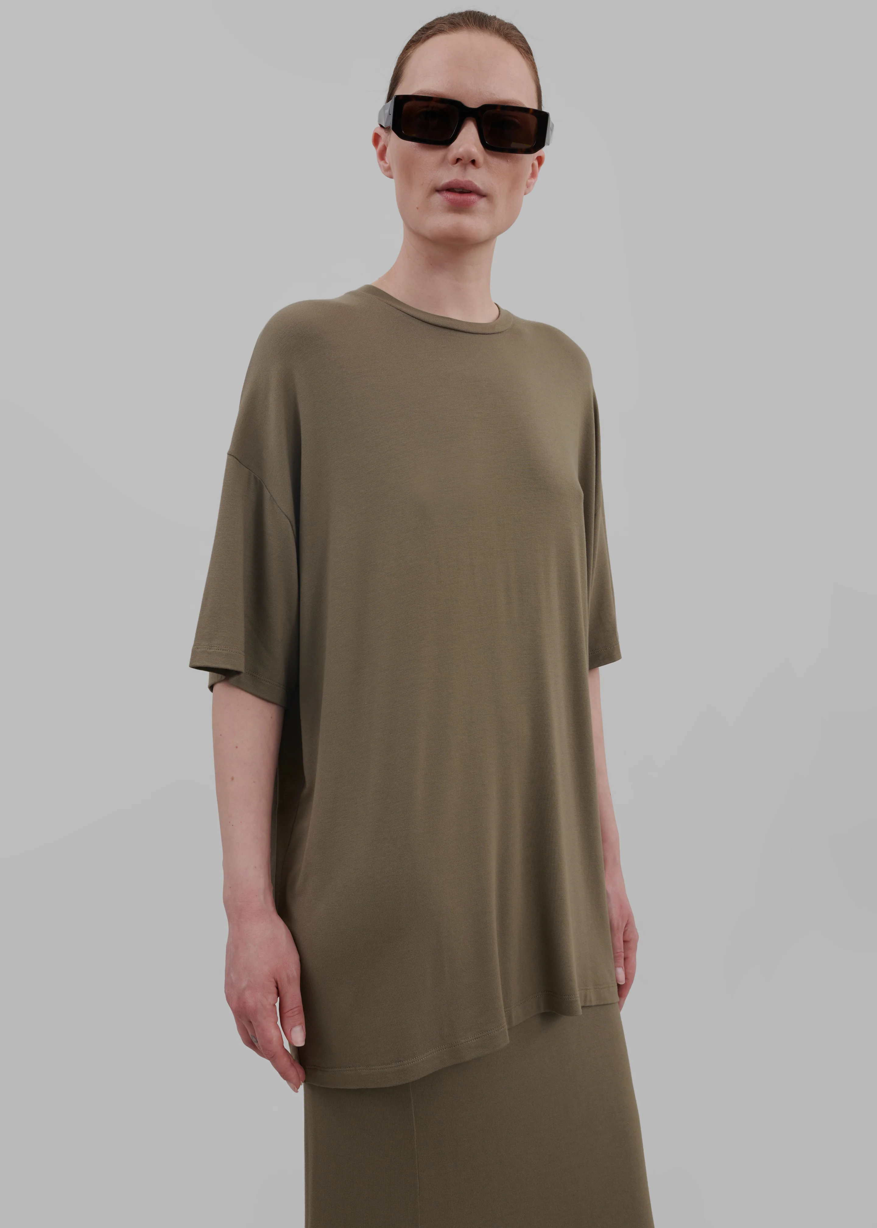 Ella Boxy Tee - Khaki Brown - Image 3