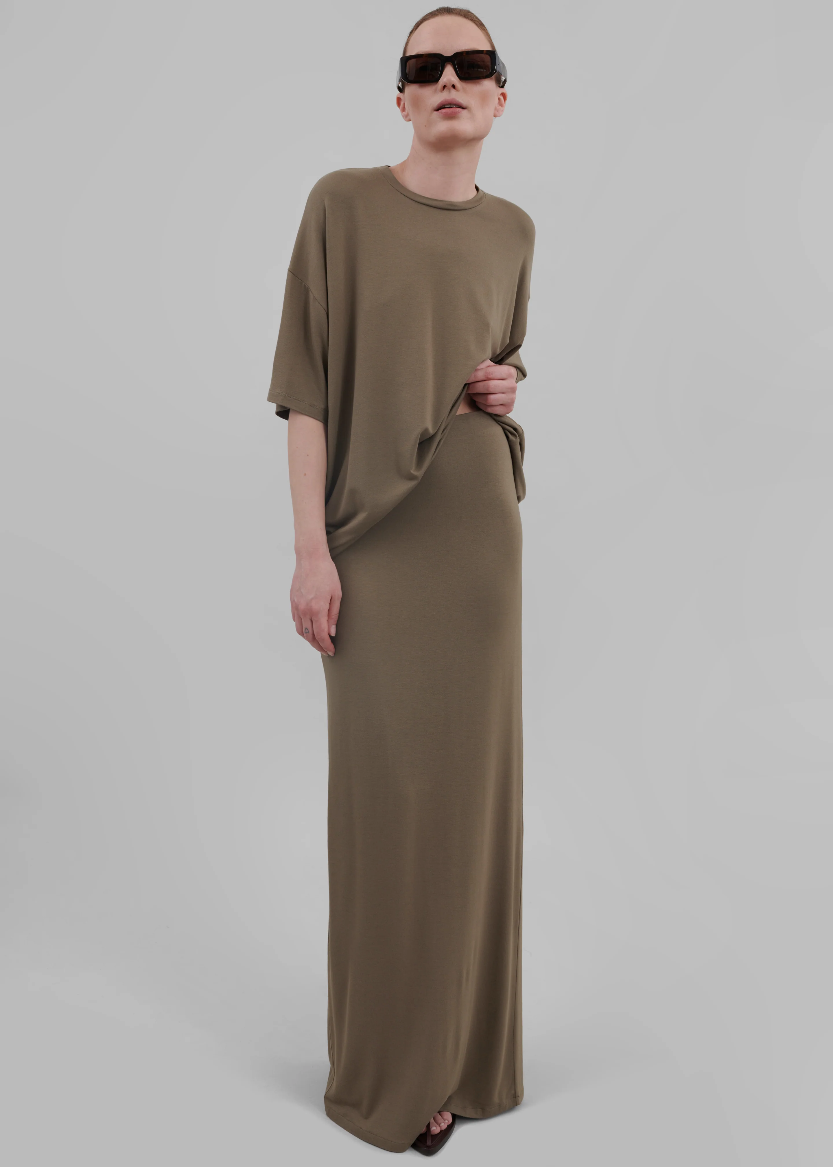 Ella Boxy Tee - Khaki Brown - Image 4