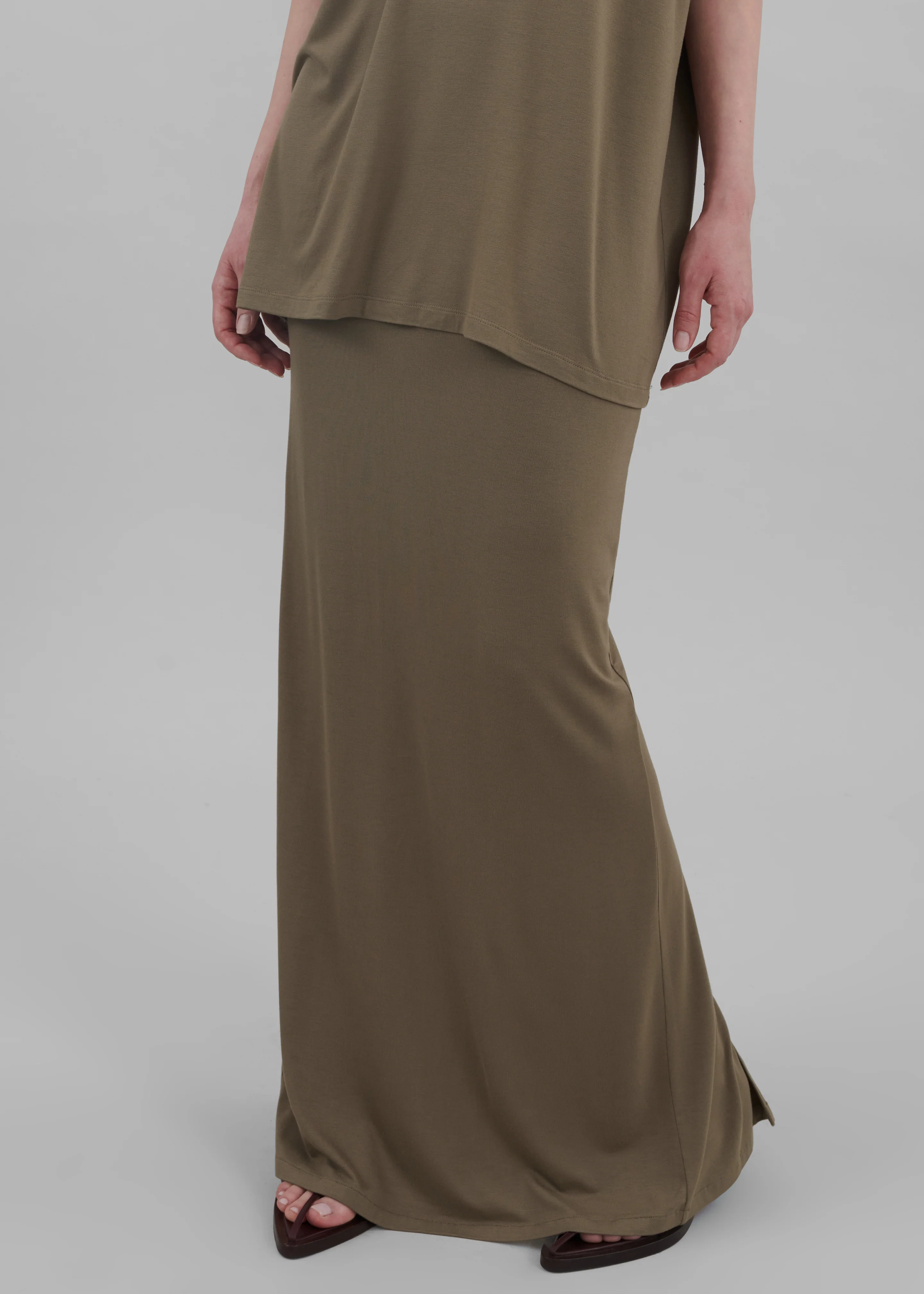 Ella Maxi Skirt - Khaki Brown - Image 3