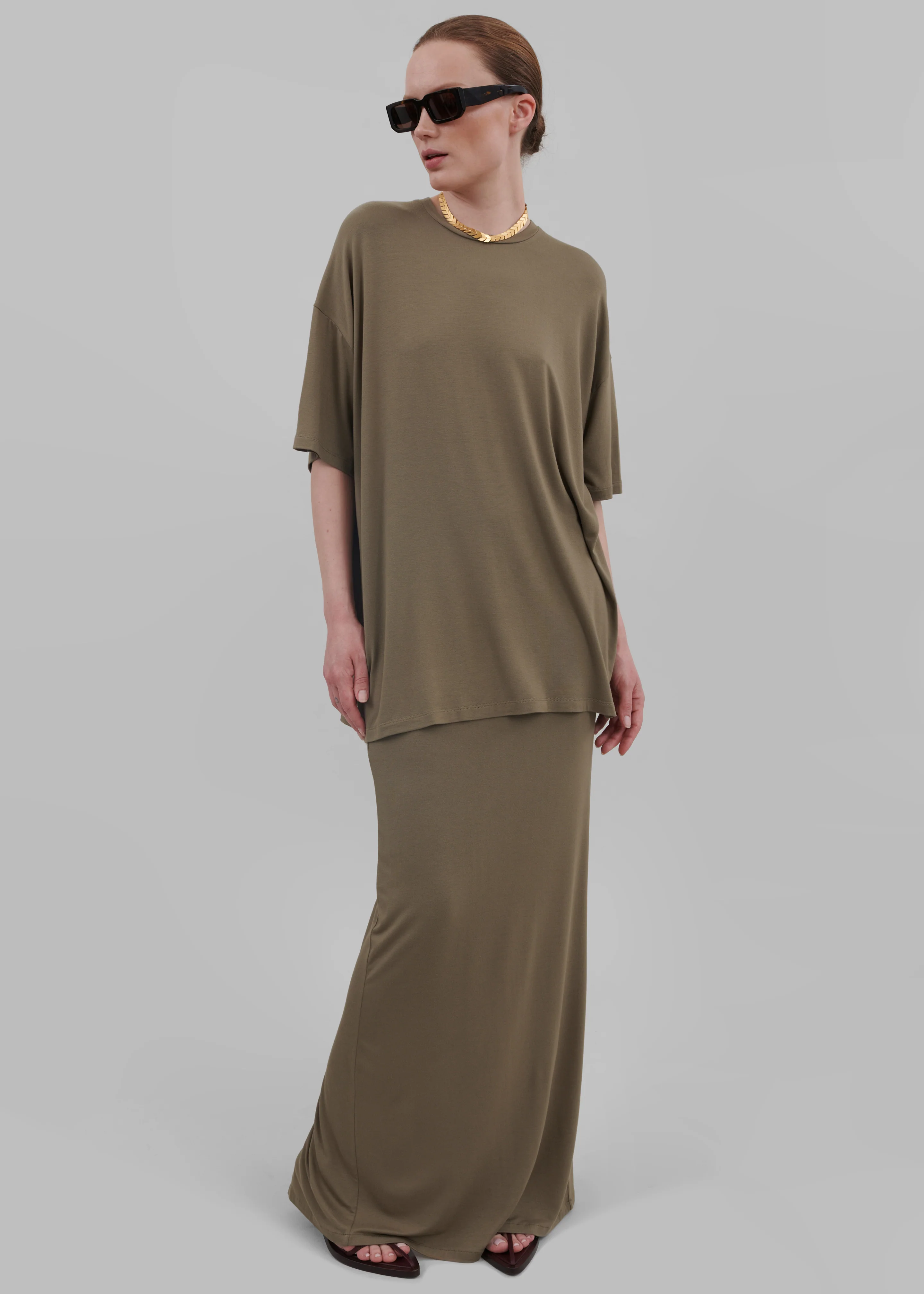 Ella Maxi Skirt - Khaki Brown - Image 8