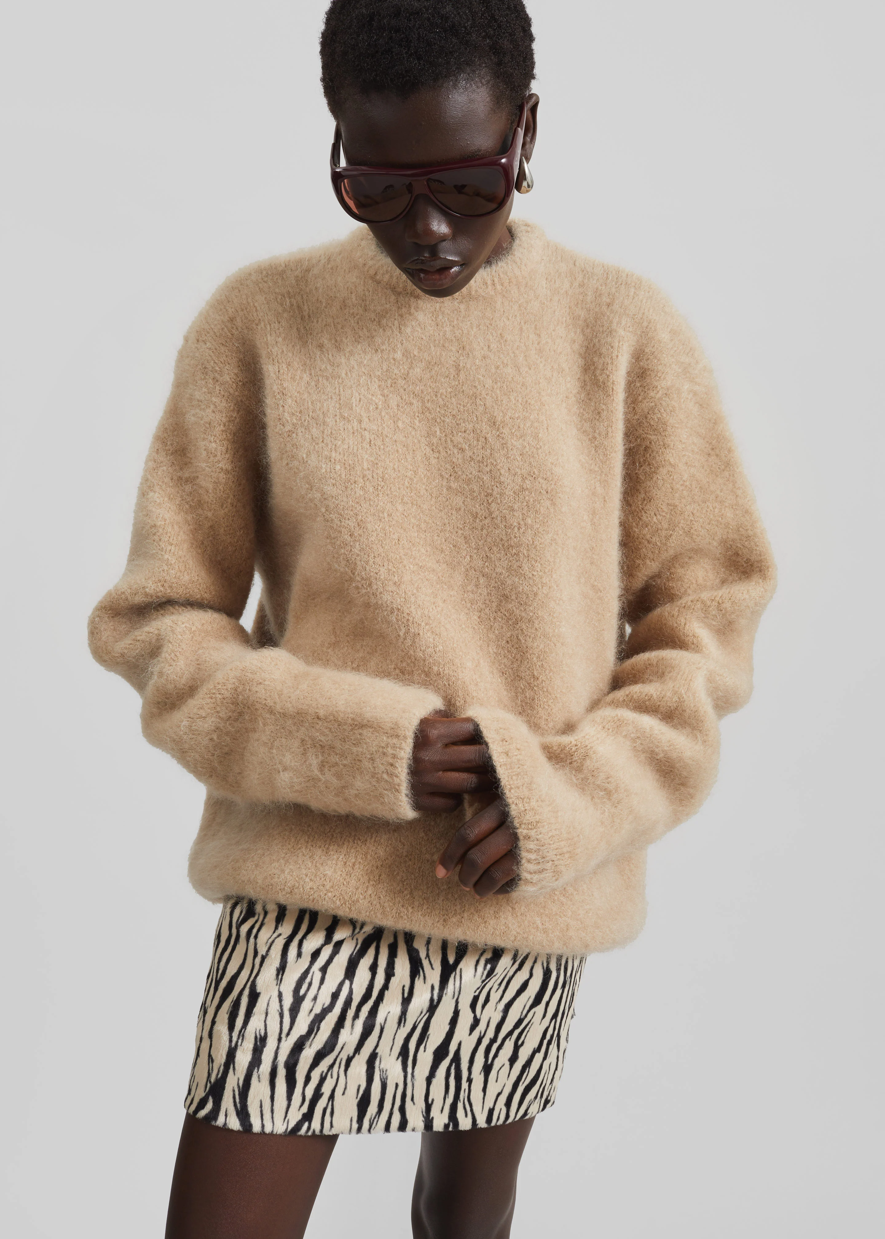 Ellery Mohair Crewneck Sweater - Beige - Image 4