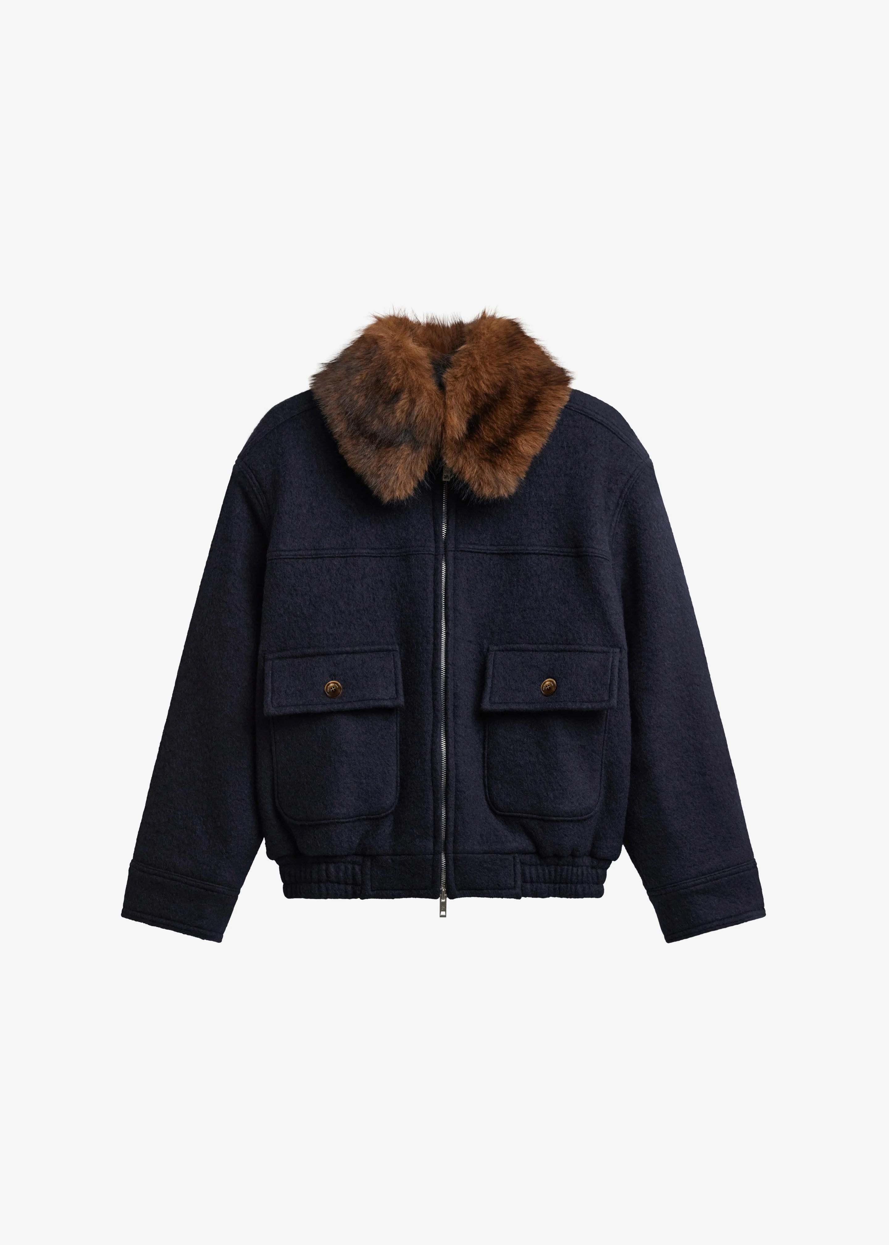 Elmont Brushed Wool Quilted Jacket - Dark Navy - Image 10