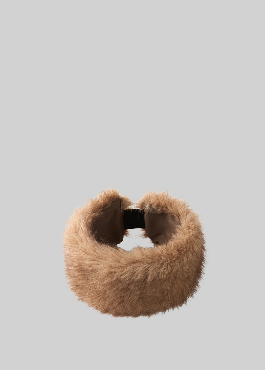 Elne Faux Fur Hair Band - Beige Melange - Image 4