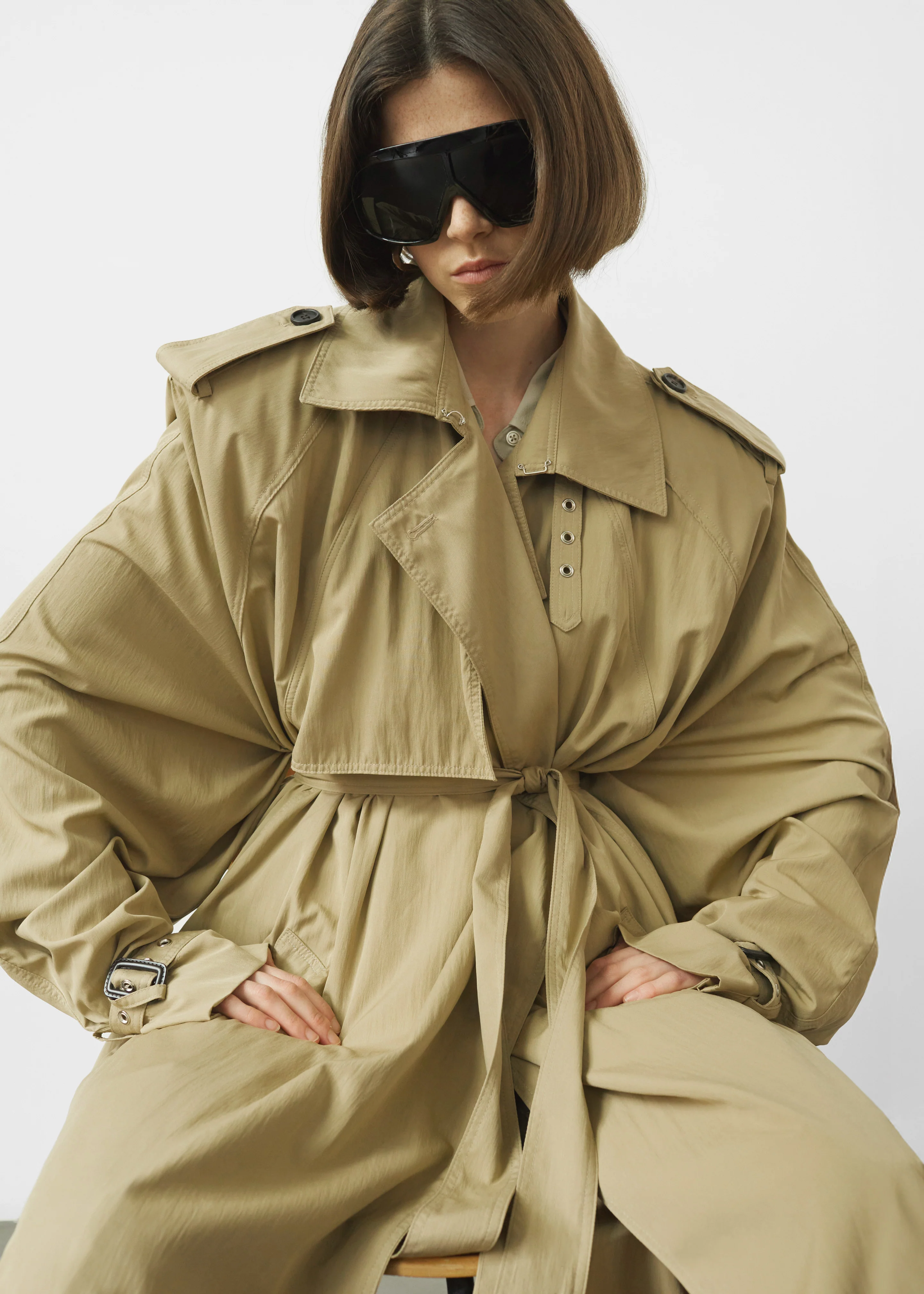 Elsdon Fluid Long Trench - Camel - Image 3