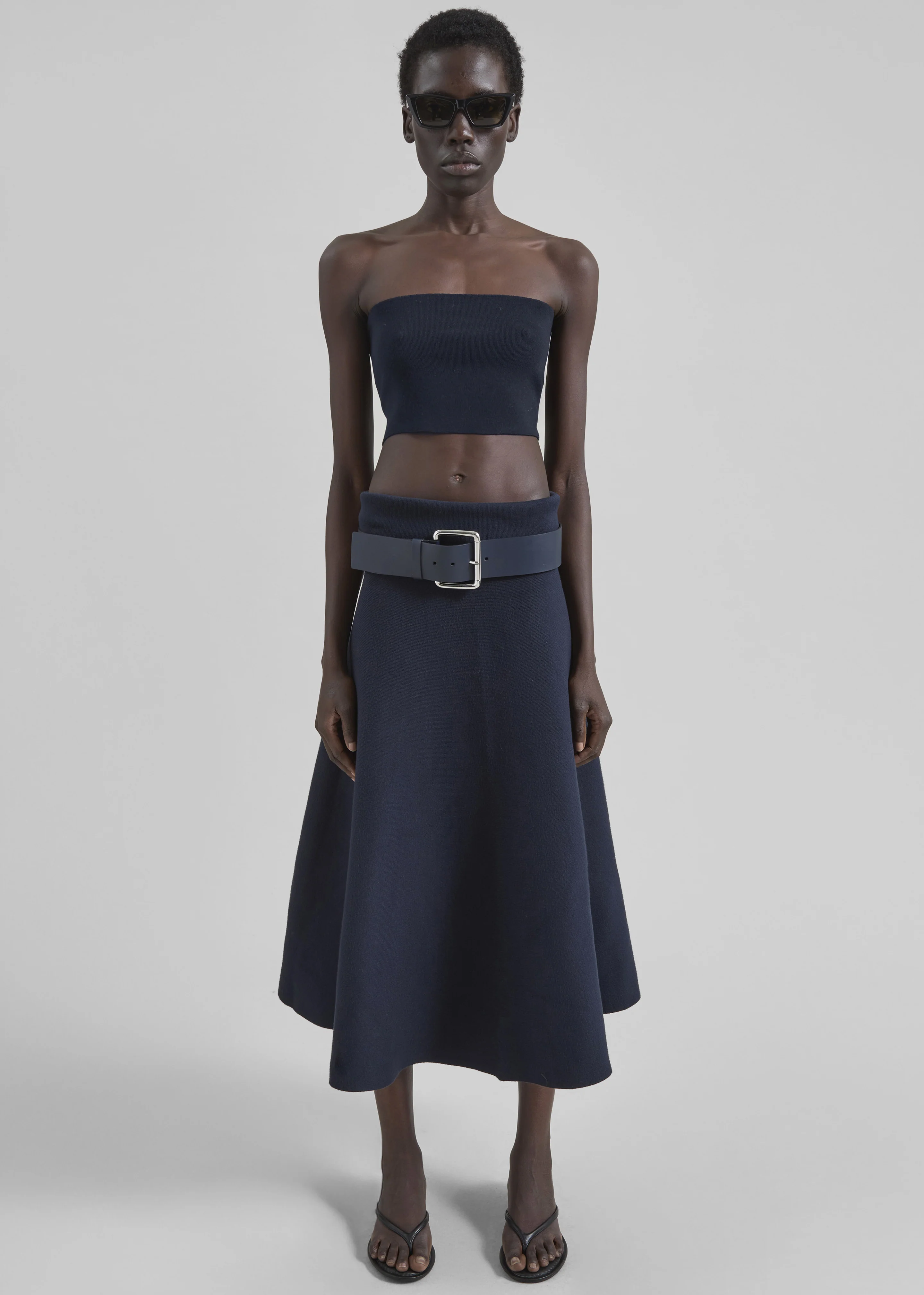 Elsie Knit Tube Top - Navy