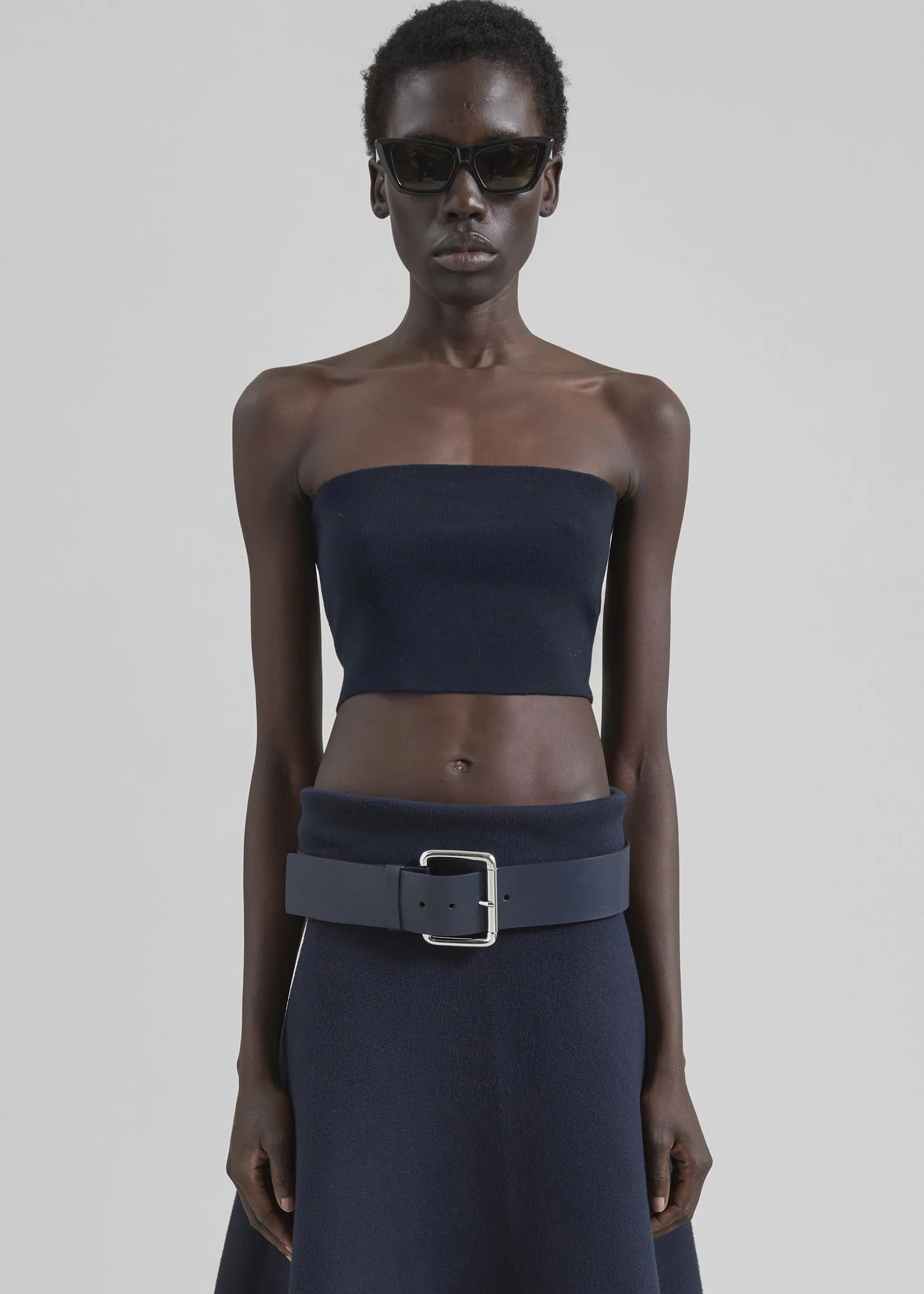 Elsie Knit Tube Top - Navy - Image 3