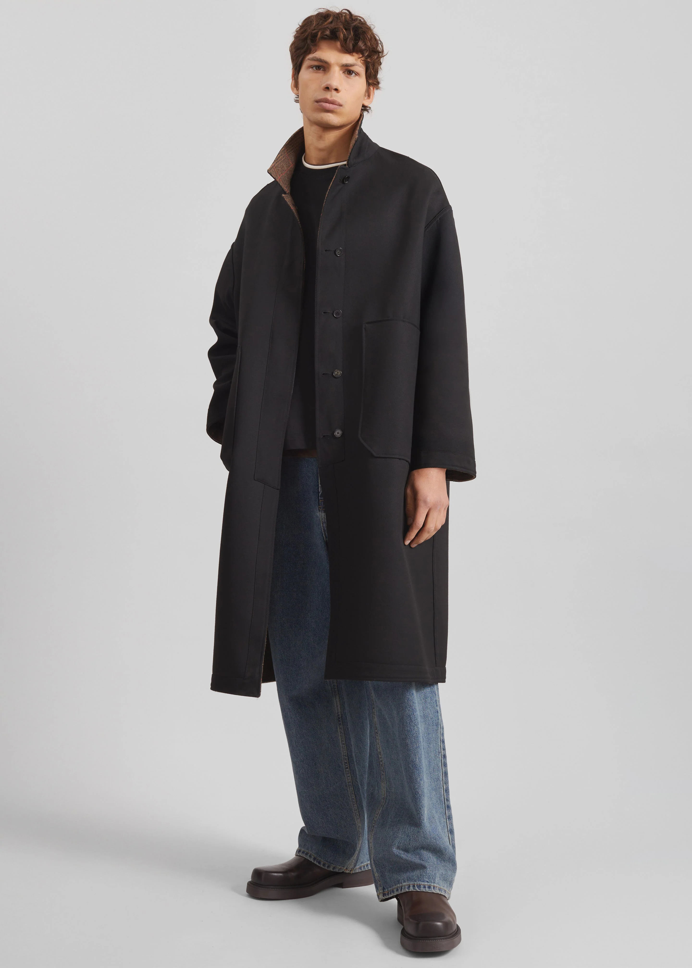 Elton Reversible Car Coat - Brown Glen Plaid - Image 13