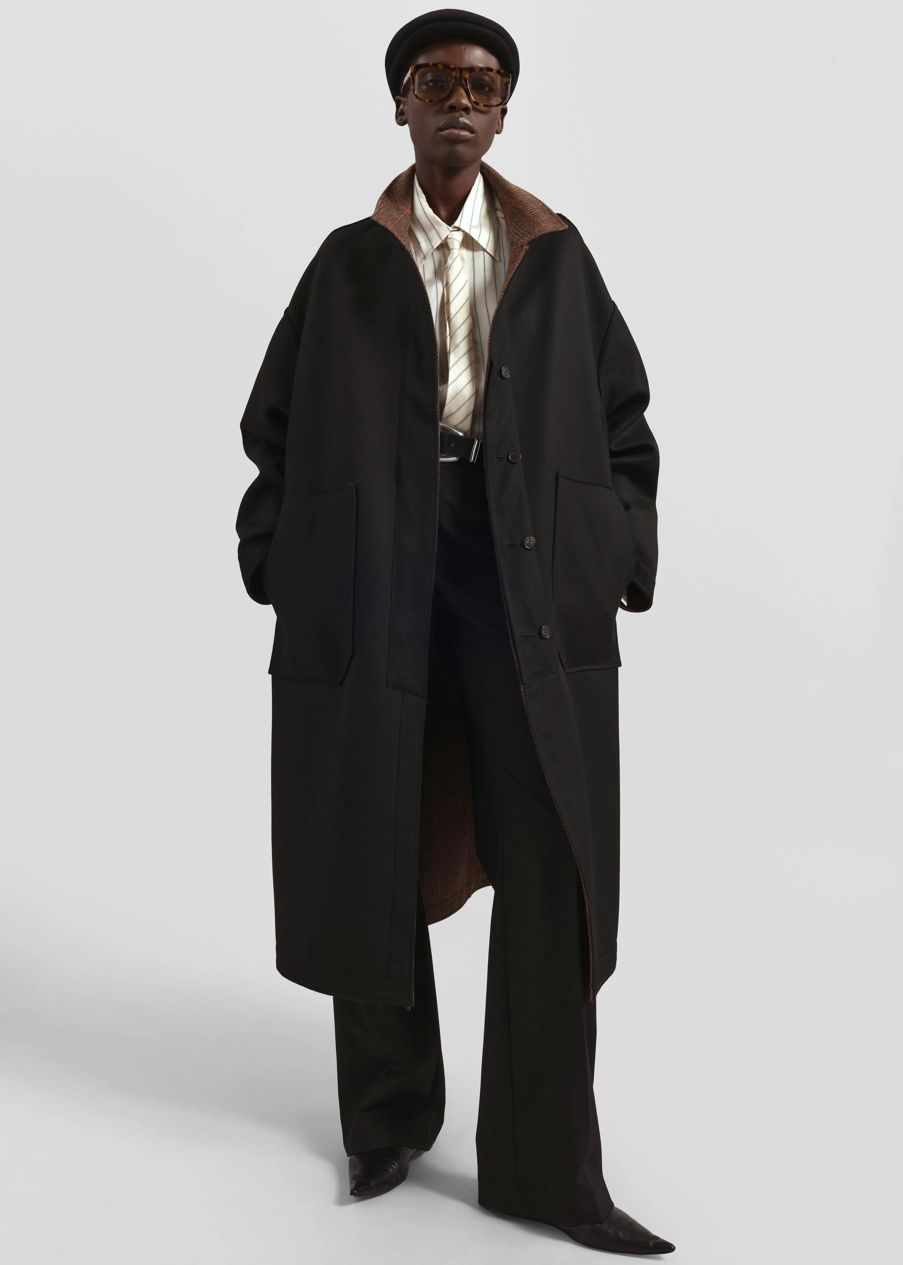 Elton Reversible Car Coat - Brown Glen Plaid - Image 2