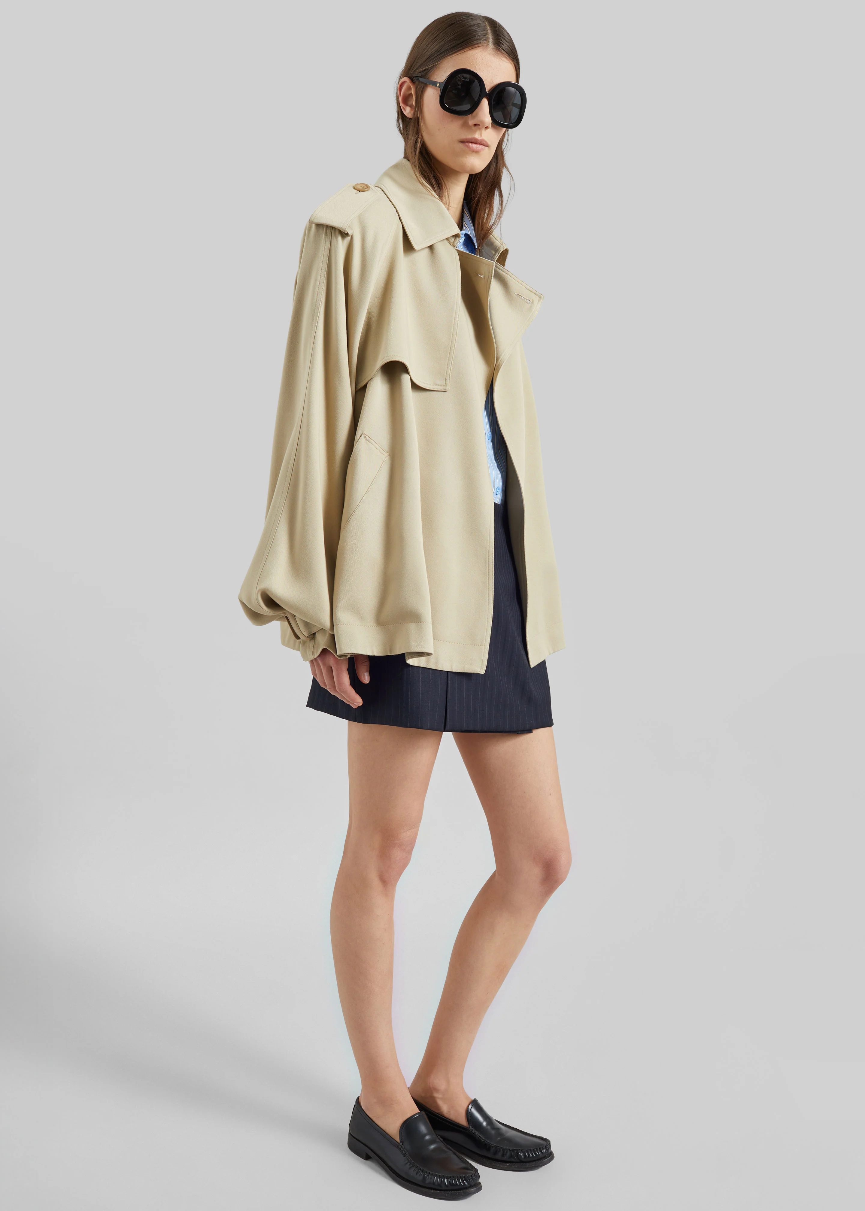 Elva Fluid Short Trench - Beige - Image 8