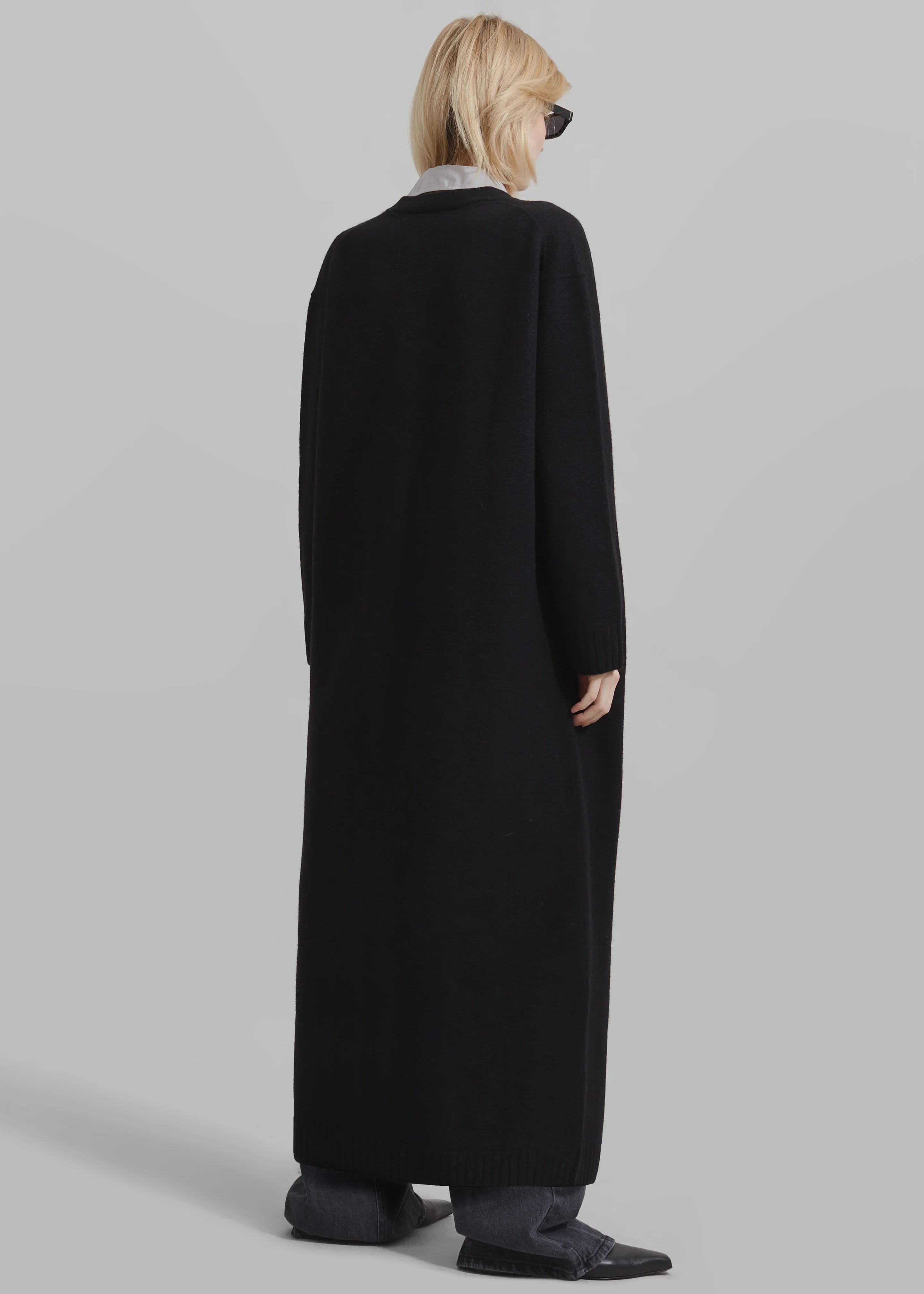 Emi Long Knit Cardigan - Black - Image 7