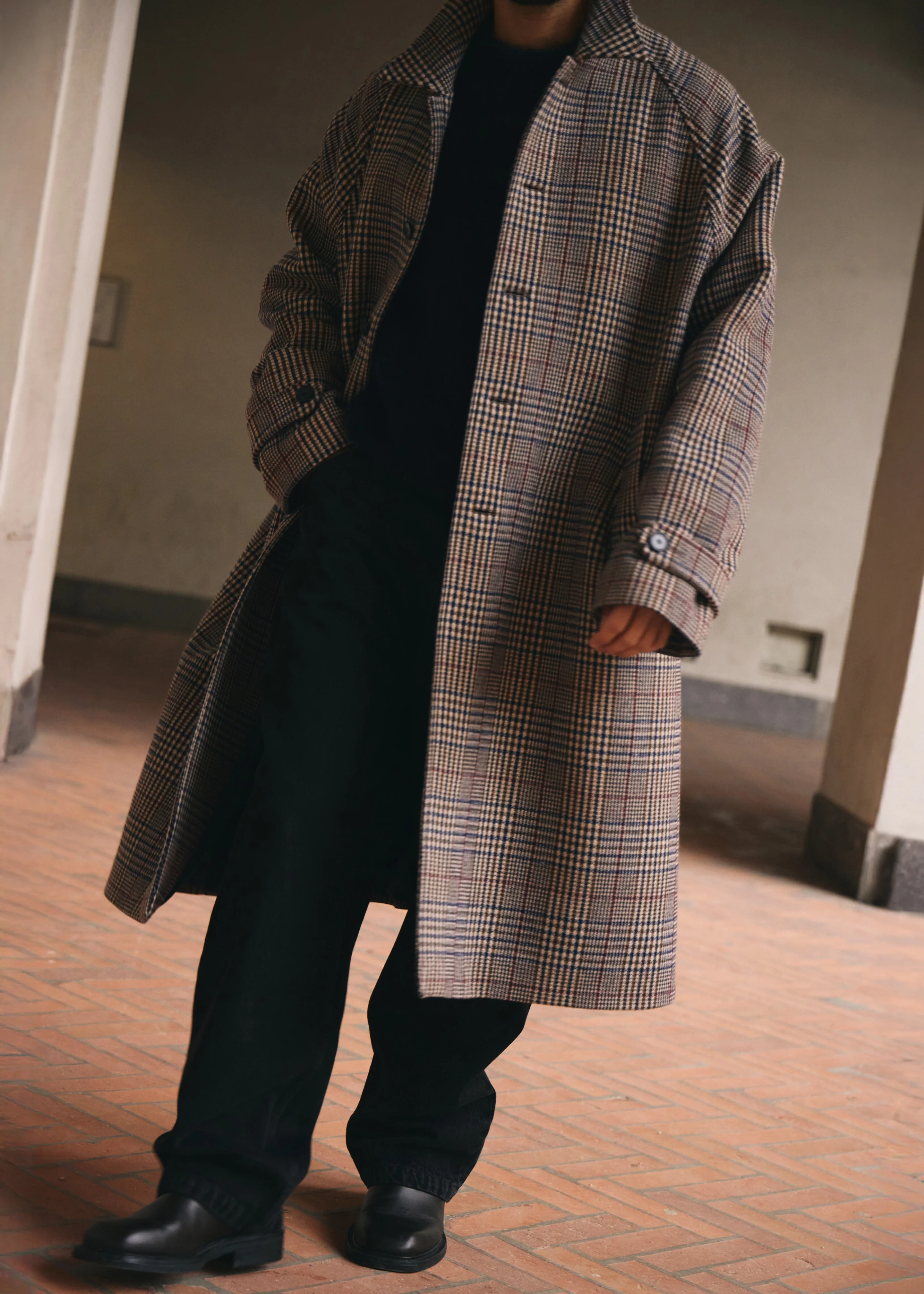 Emil Wool Trench - Beige Glen Plaid - Image 4