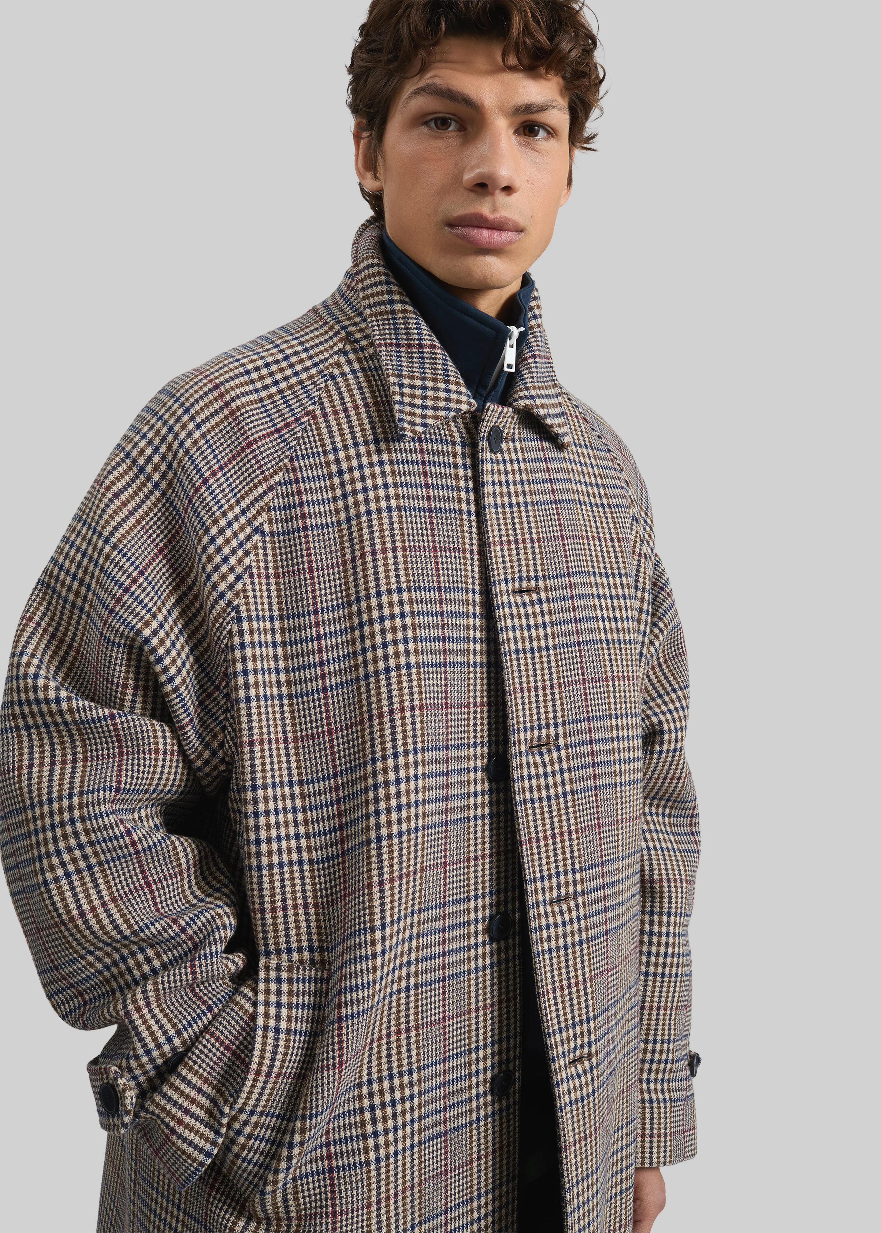 Emil Wool Trench - Beige Glen Plaid - Image 9