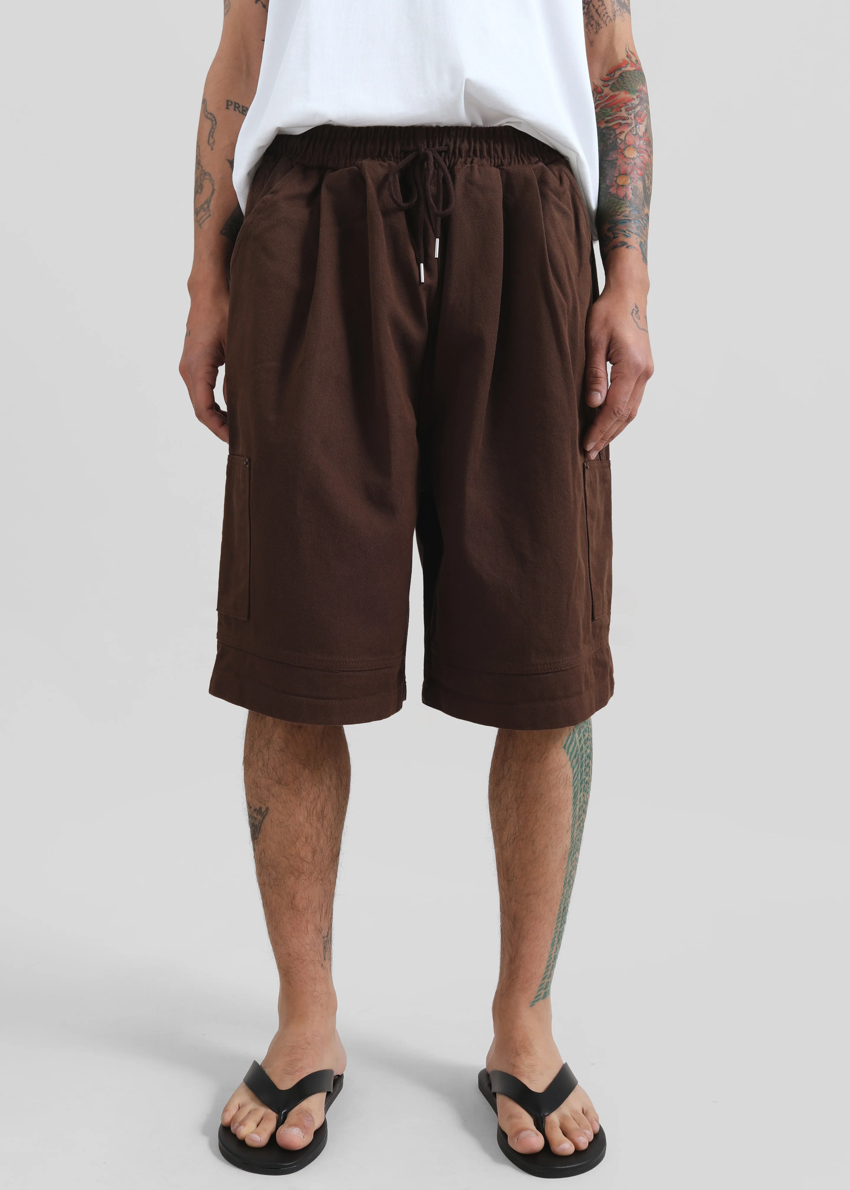 Esher Denim Bermuda Shorts - Brown - Image 4