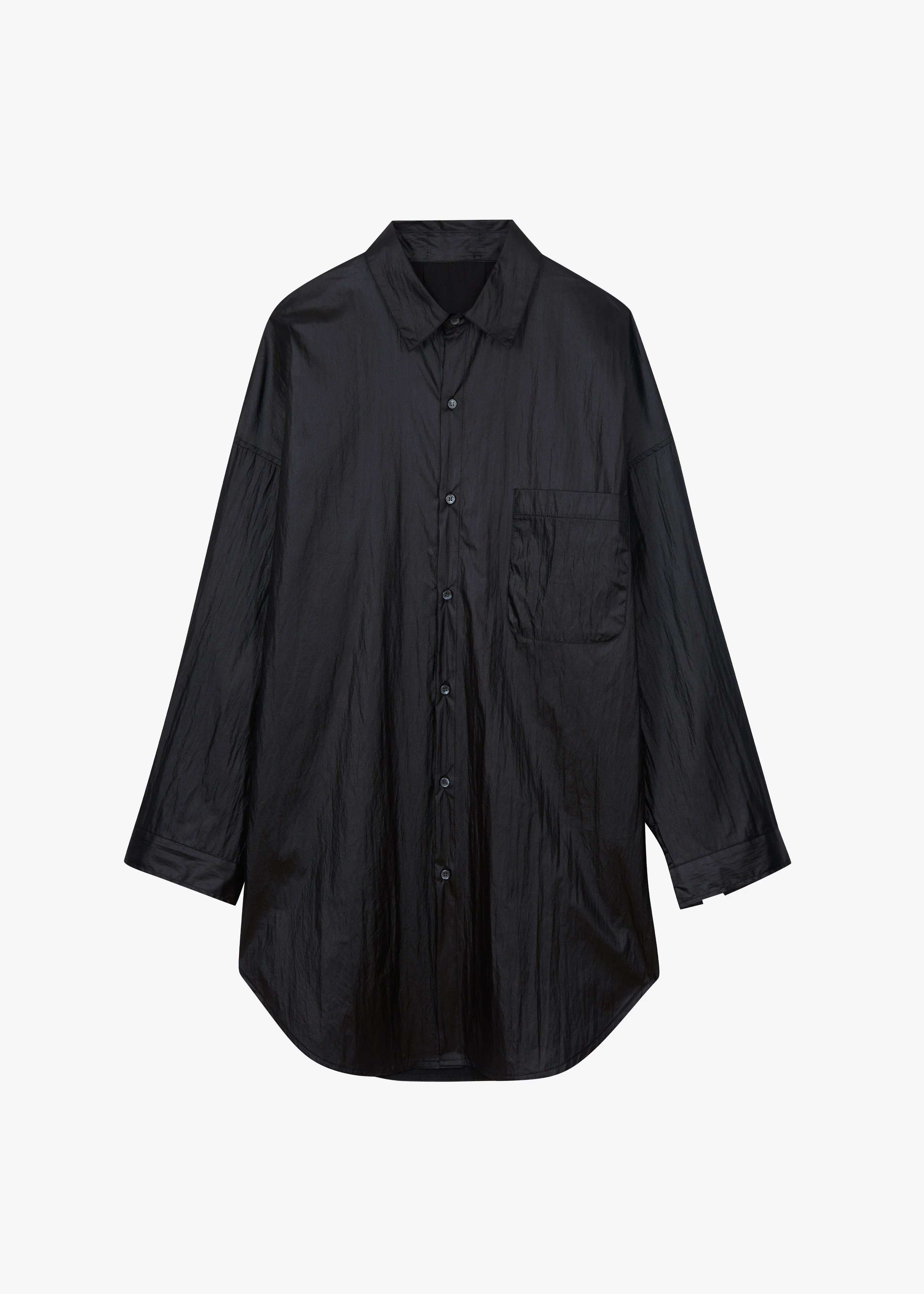 Etah Lustrous Oversized Shirt - Black - Image 6