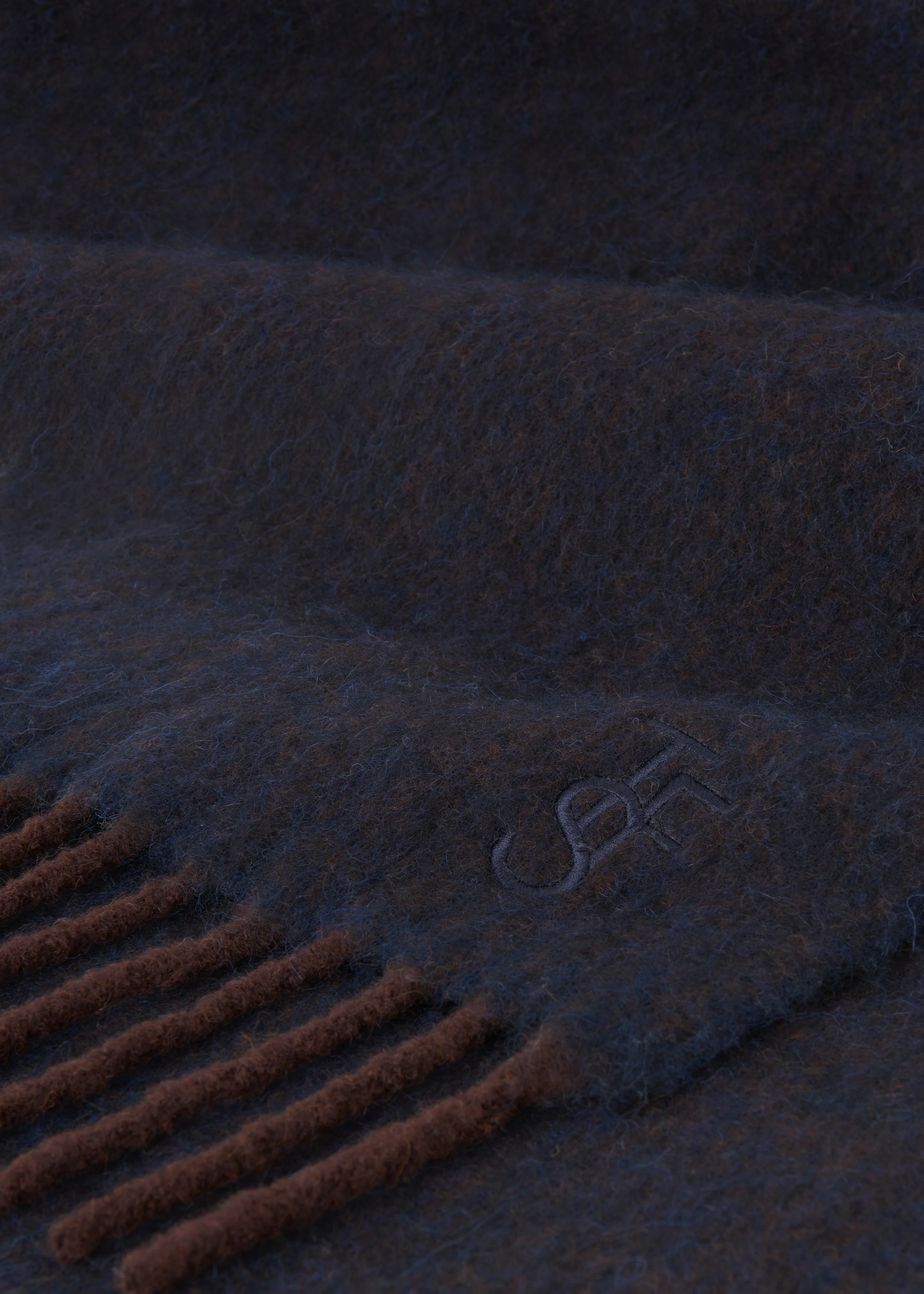 Etta Wool Scarf - Navy - Image 5