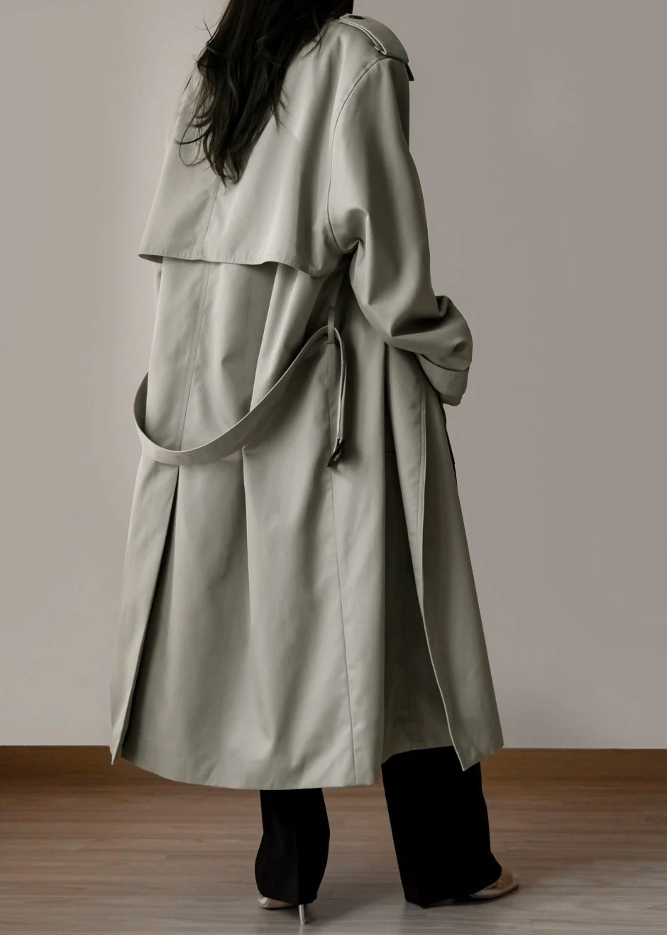 Eugene Trench Coat - Pale Khaki - Image 14