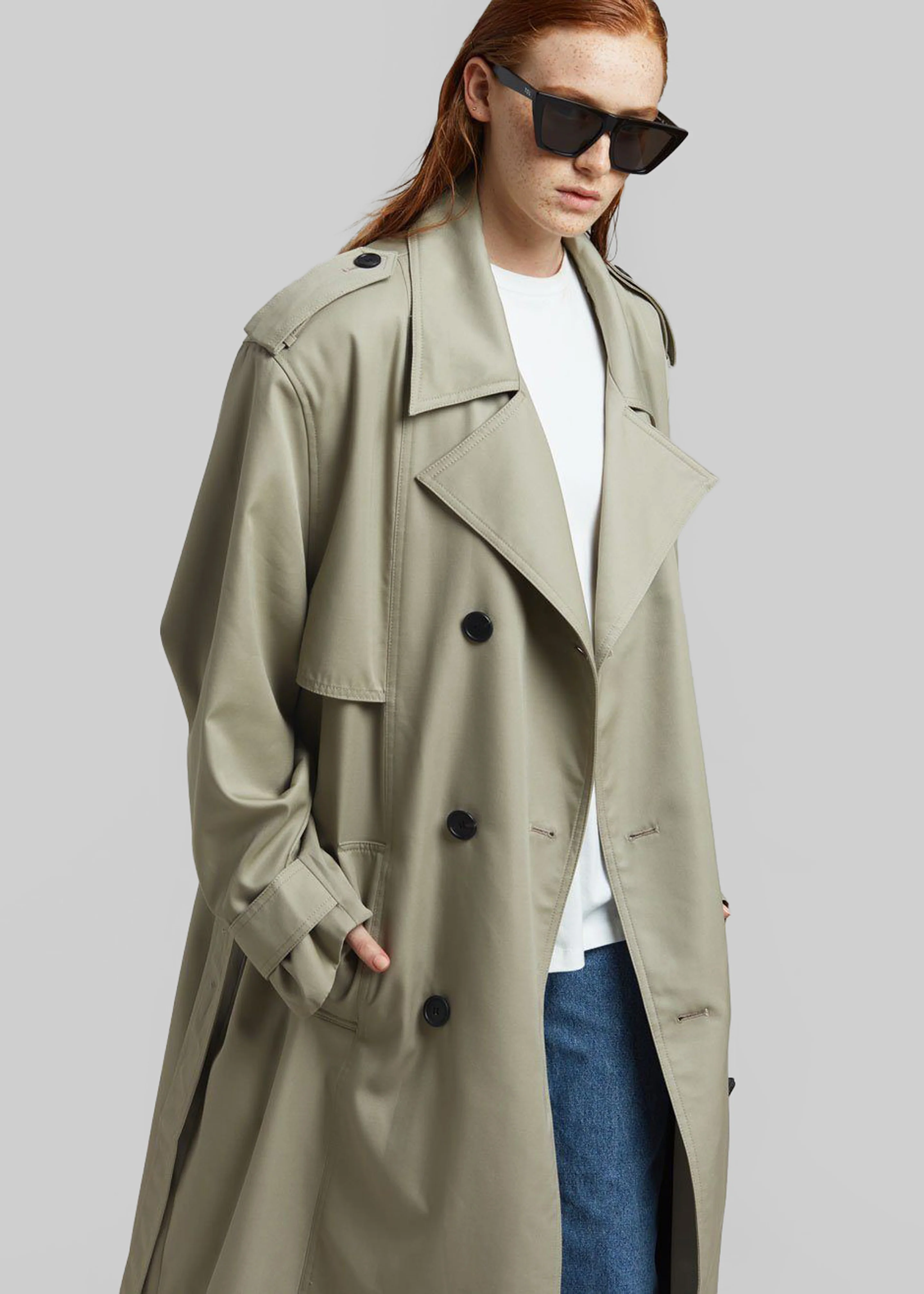 Eugene Trench Coat - Pale Khaki - Image 8
