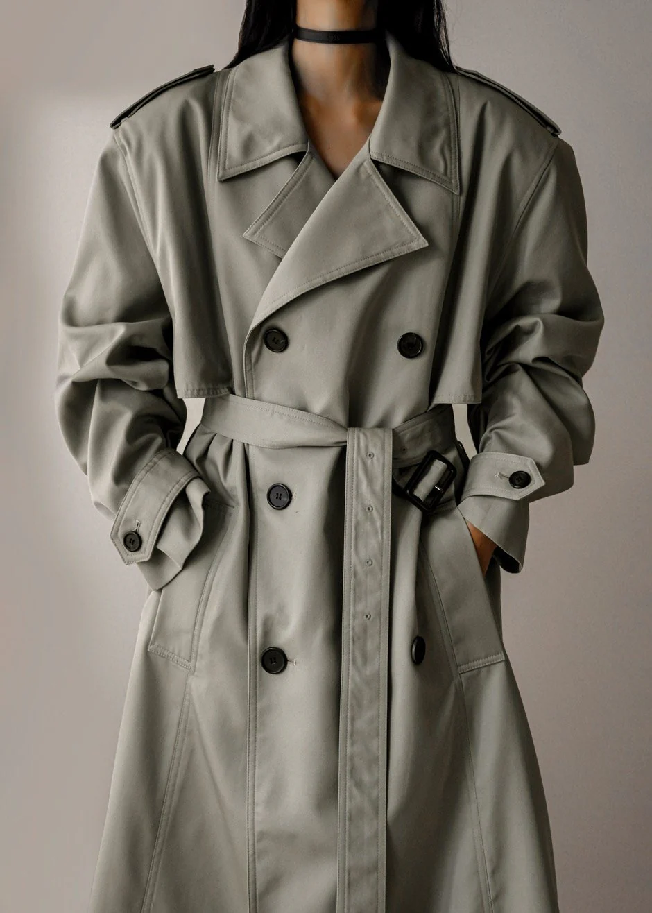 Eugene Trench Coat - Pale Khaki - Image 9