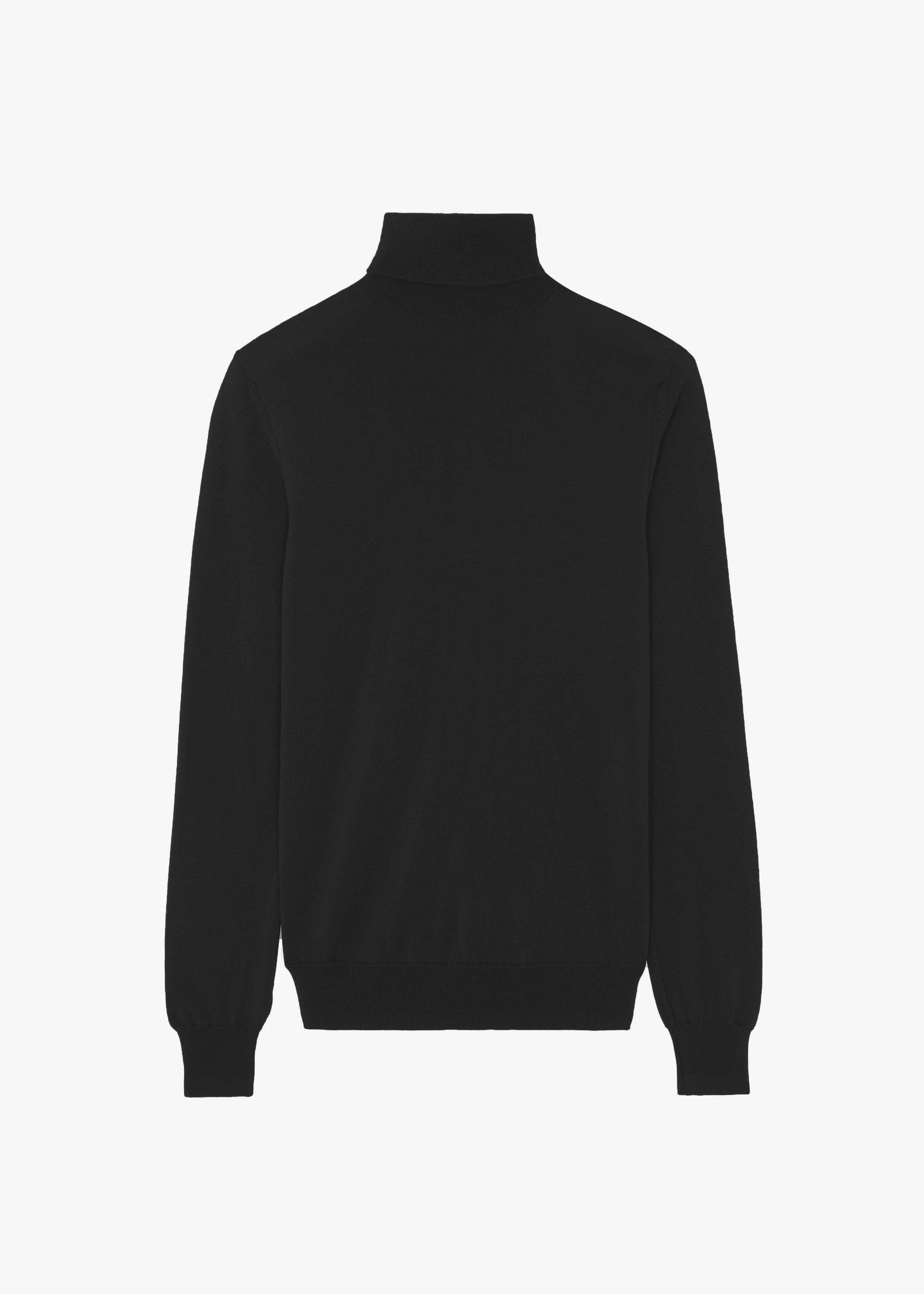 Eve Thin Turtleneck Sweater - Black - Image 9