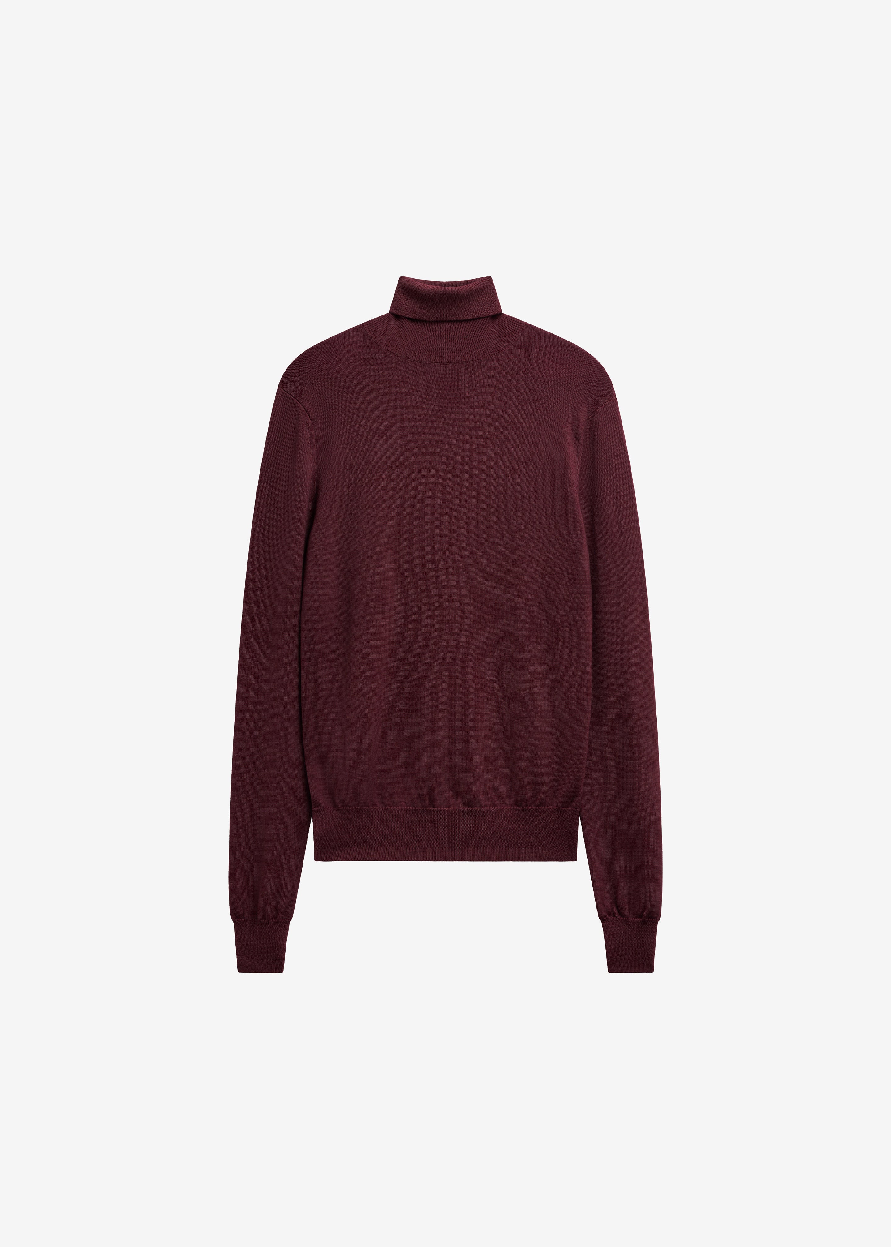 Eve Thin Turtleneck Sweater - Burgundy - Image 10